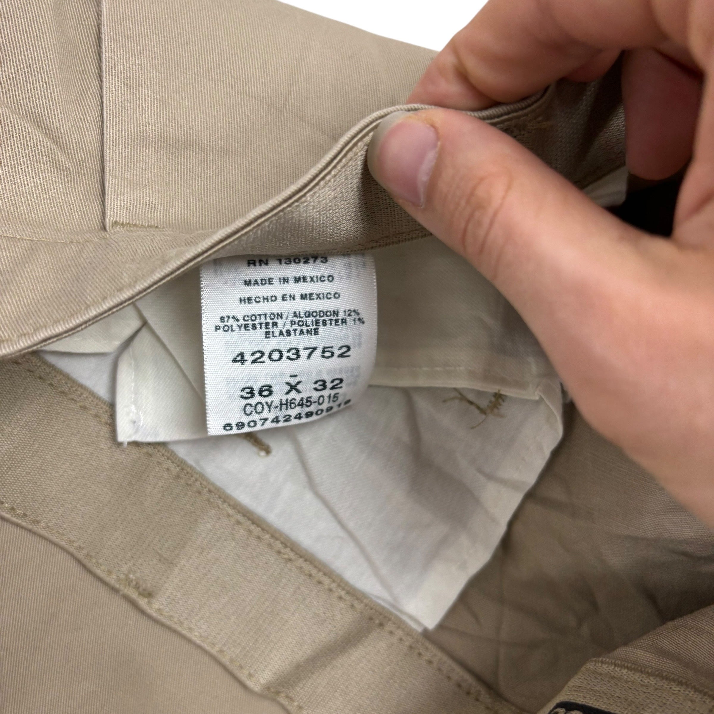 Lee Trousers W36 L32 Mens Beige Tan Relaxed Straight Fit Stretch Pants