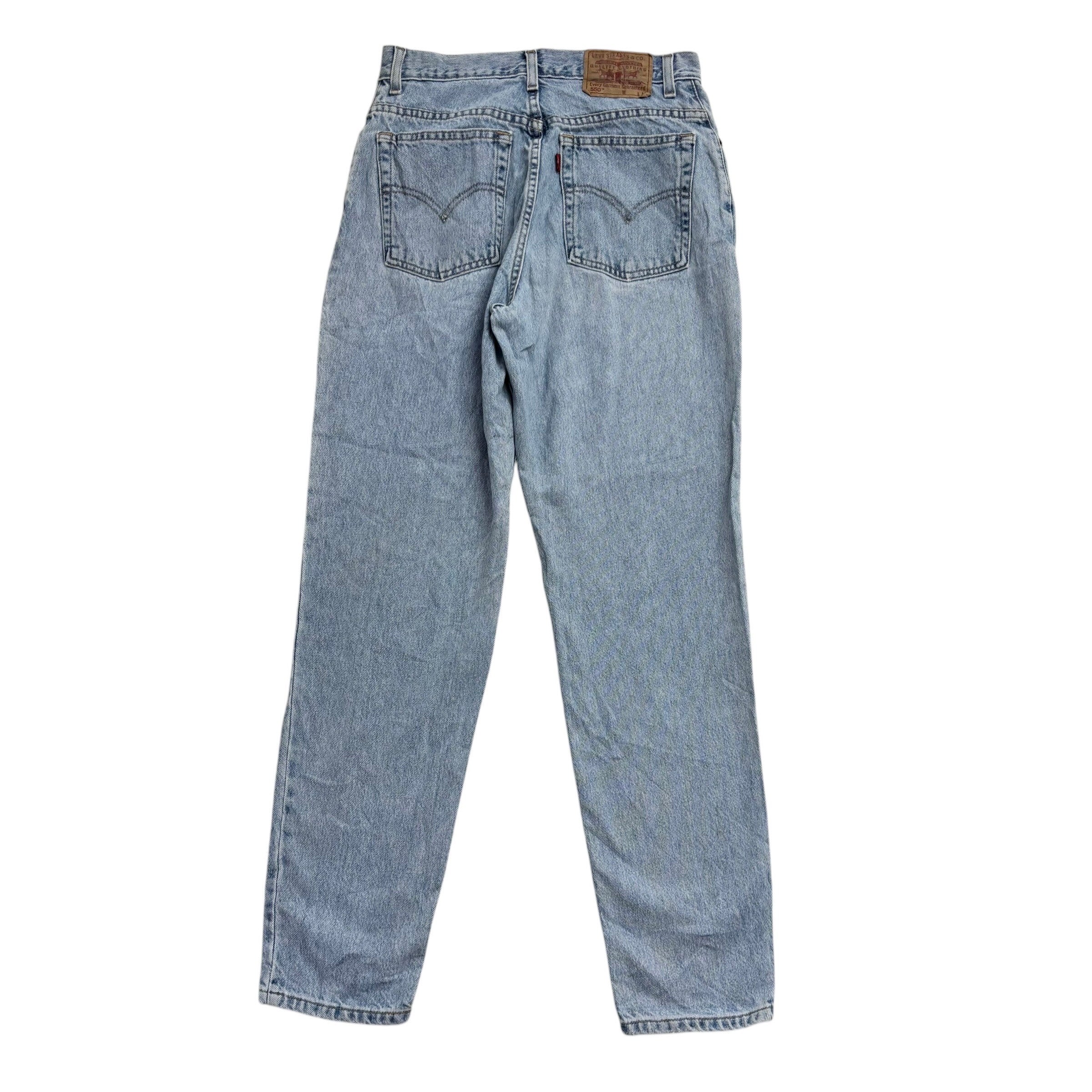 Levis 550 Jeans W29 L32 Womens Light Blue Relaxed Taper Mom Vintage Denim (E)