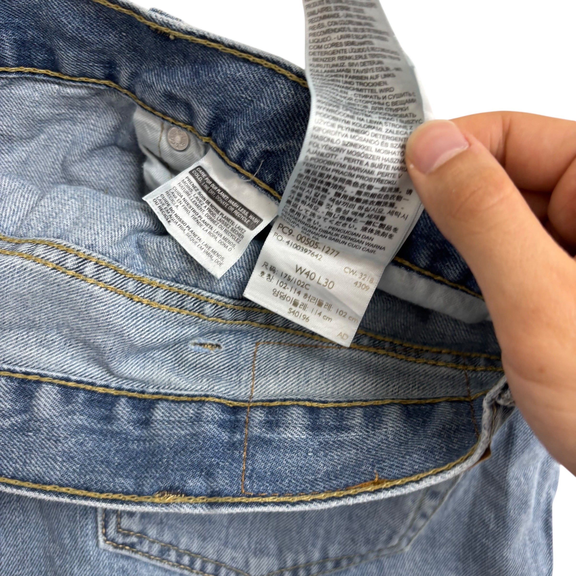 Levis 505 Jeans W38 L29 Mens Light Blue Regular Straight Fit Denim