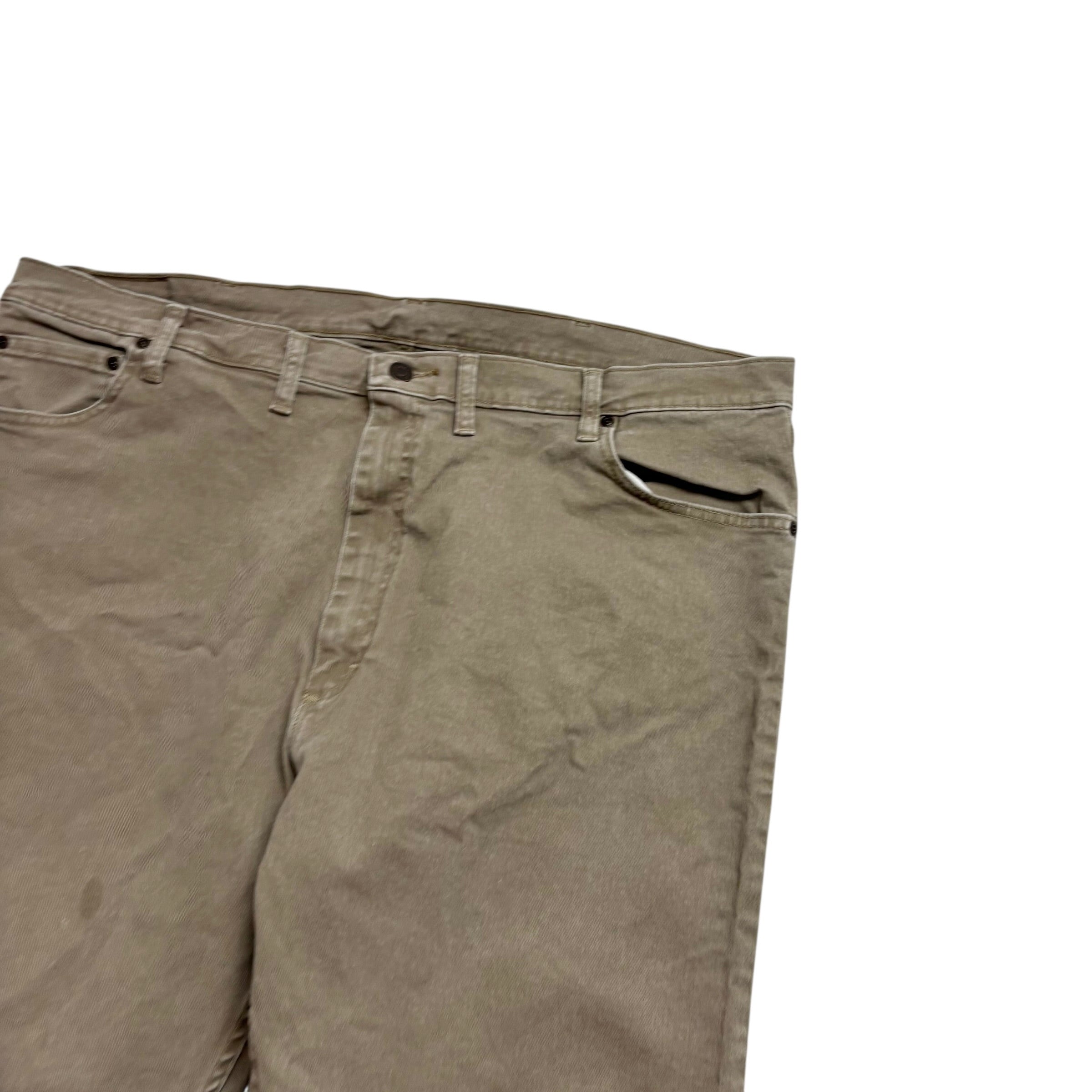 Wrangler Jeans W44 L29 Mens Beige Regular Straight Fit Stretch Denim (F)