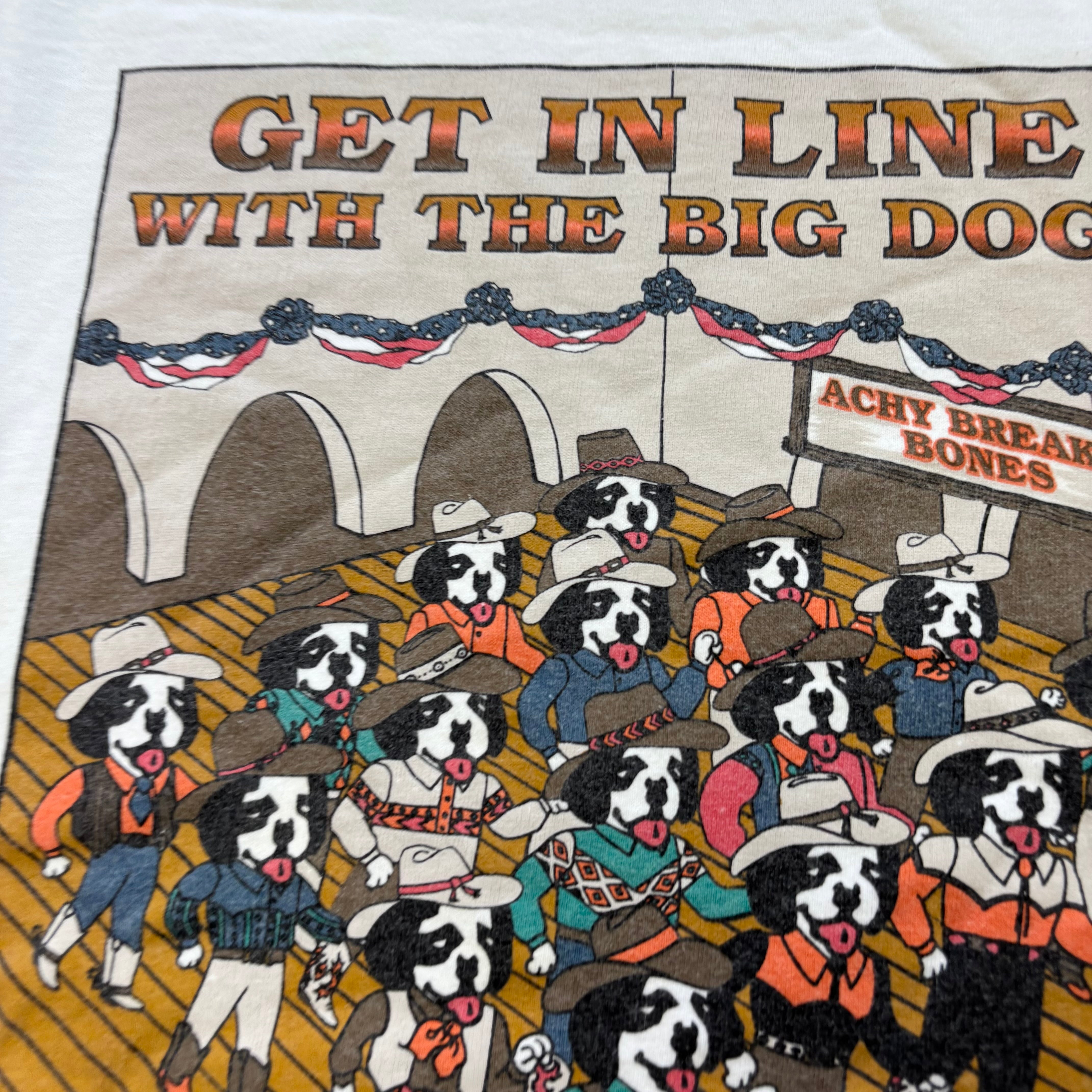 Vintage T Shirt Mens XXL White Single Stitch Graphic Print 90s Dogs