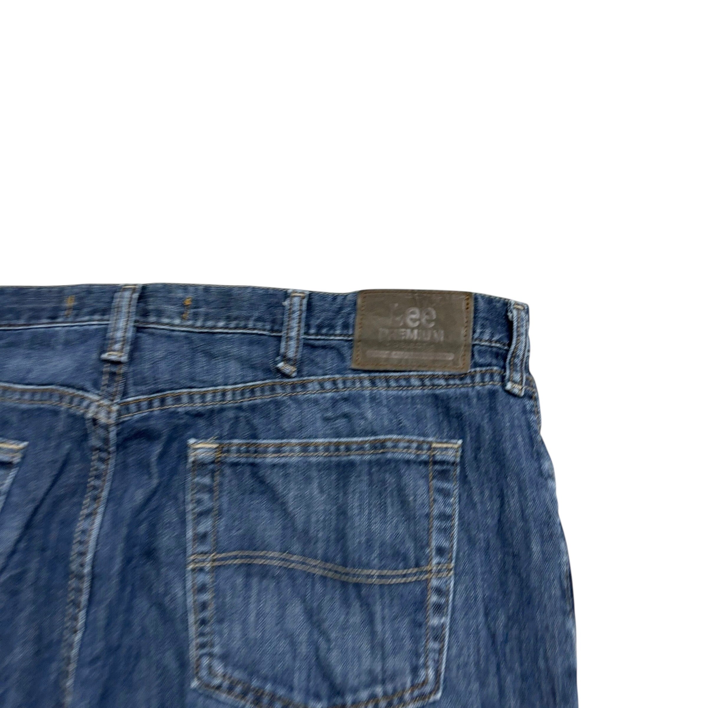 Lee Jeans W40 L30 Mens Dark Blue Regular Straight Classic Fit Vintage Denim (E)