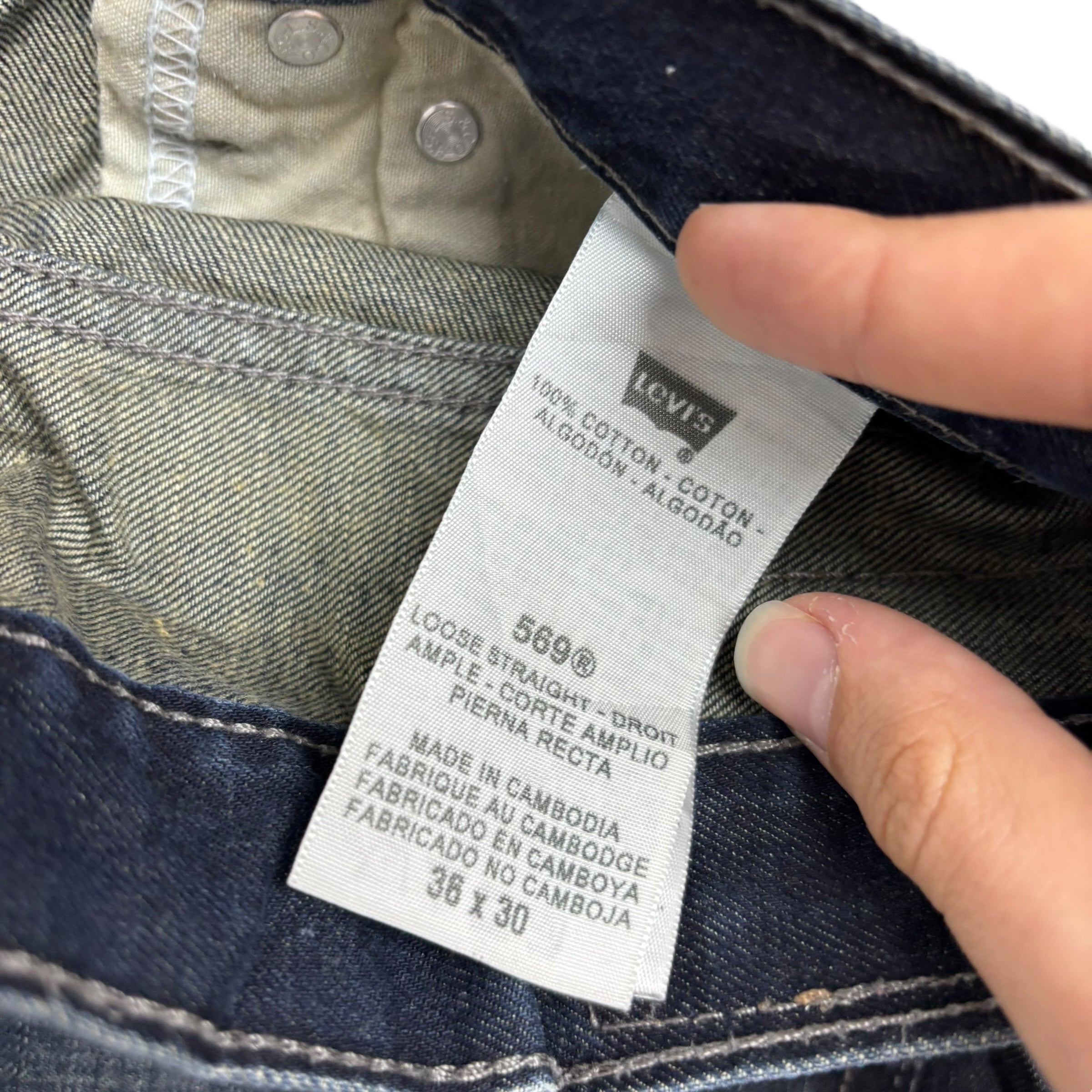 Levis 569 Jeans W36 L30 Mens Dark Blue Baggy Relaxed Straight Vintage Denim