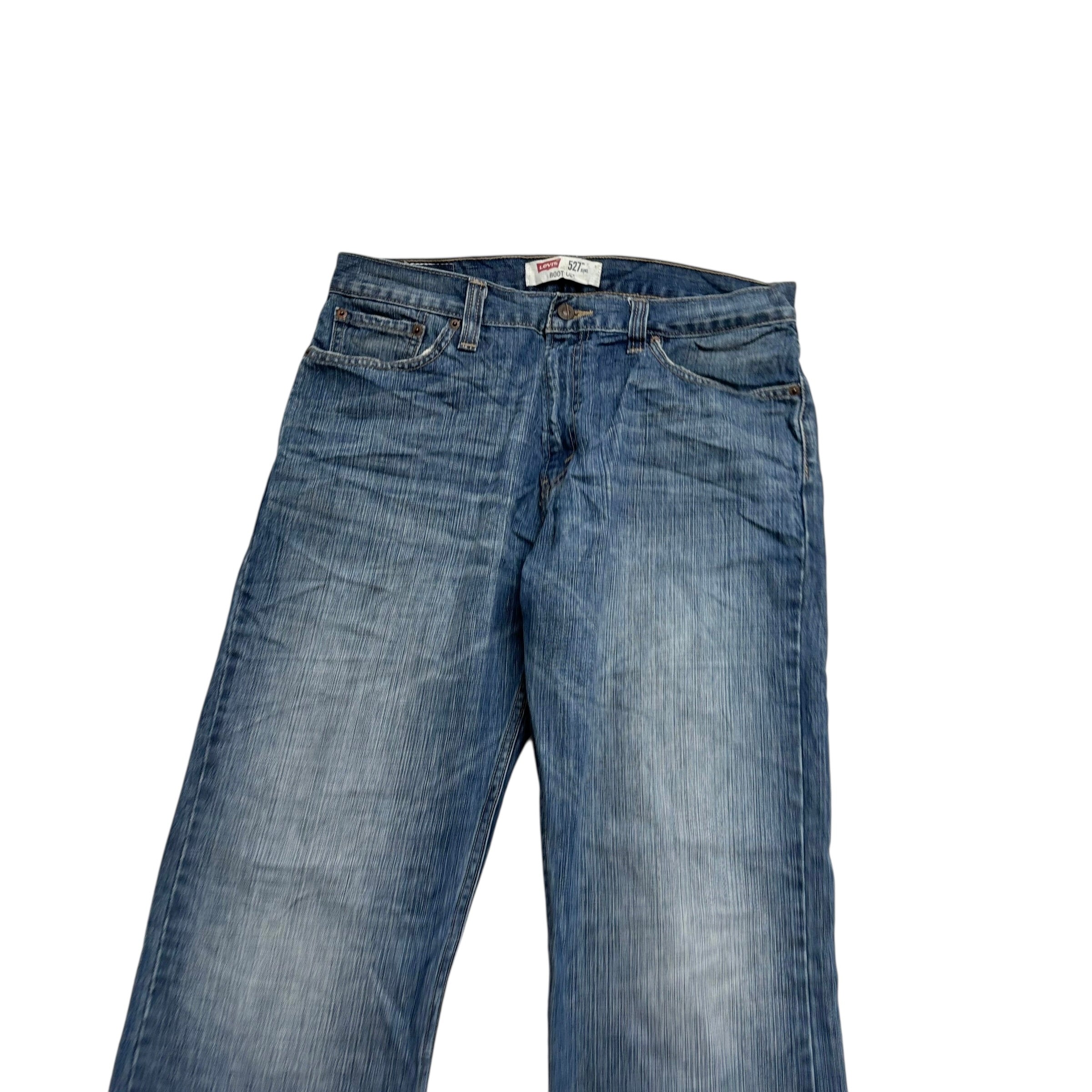 Levis 527 Jeans W34 L32 Mens Mid Blue Regular Bootcut Fit Vintage Denim (E)