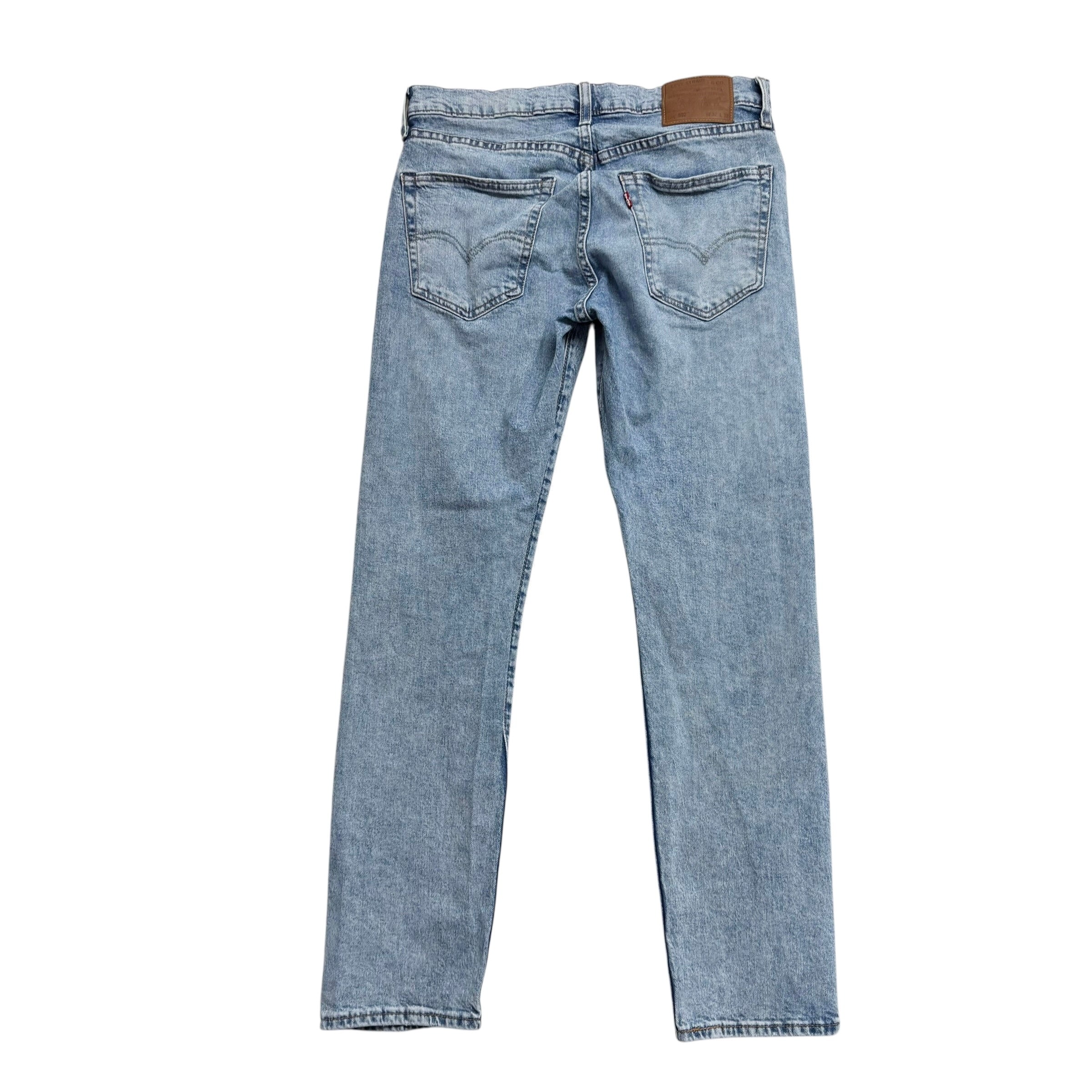 Levis 502 Jeans W32 L32 Mens Light Blue Regular Tapered Fit Stretch Denim (E)