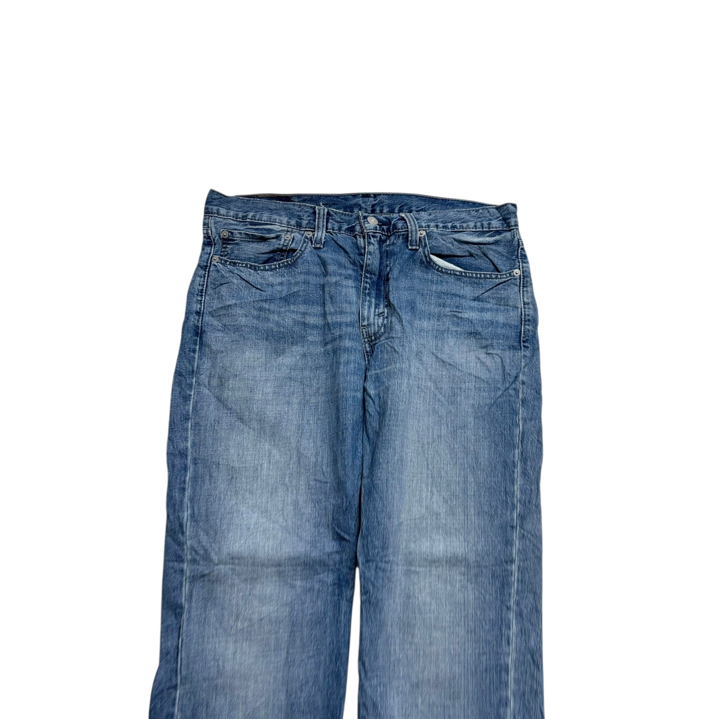 Levis 514 Jeans W36 L30 Mens Mid Blue Regular Straight Fit Denim (E)