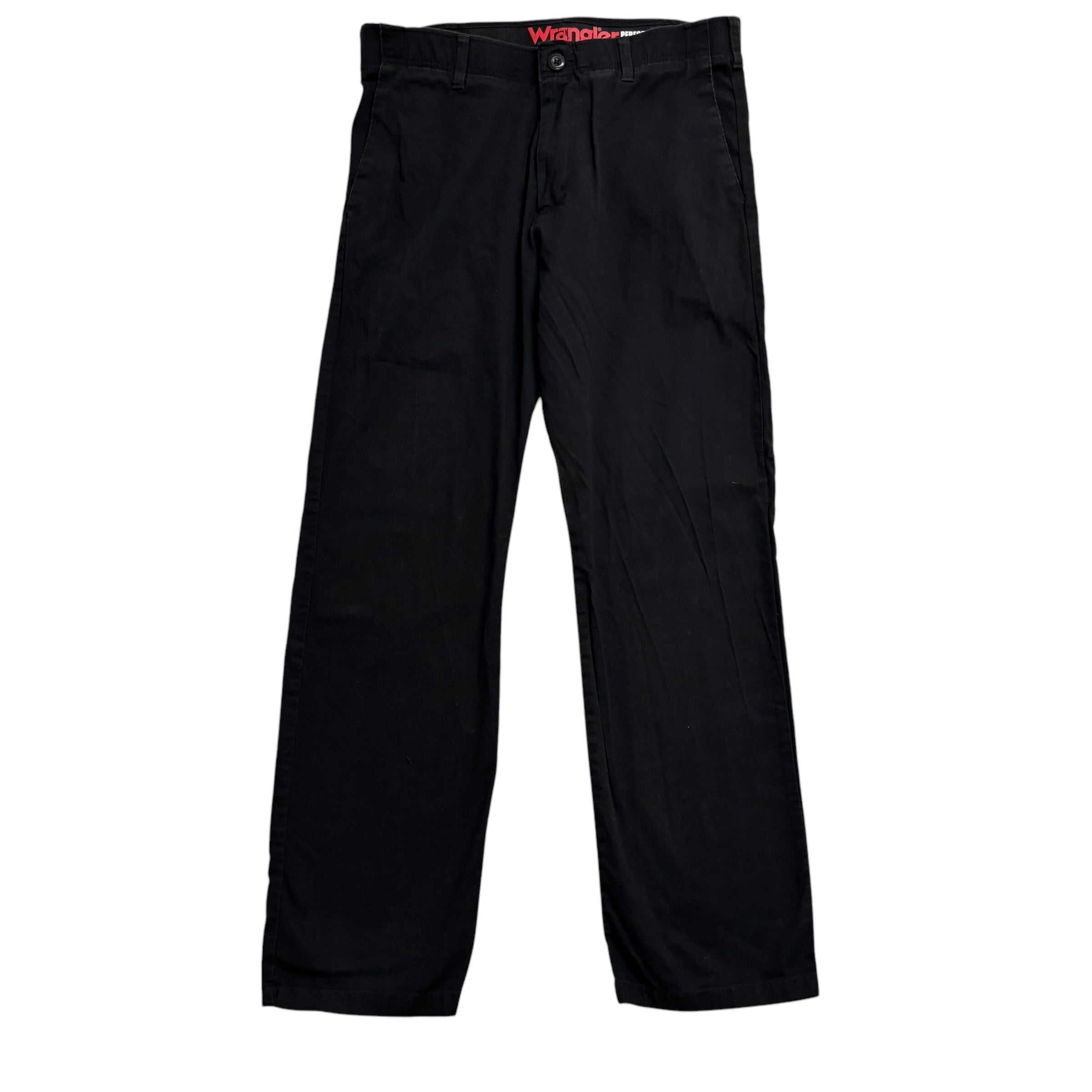 Wrangler Trousers W34 L32 Mens Black Relaxed Straight Stretch Cotton Pants (E)