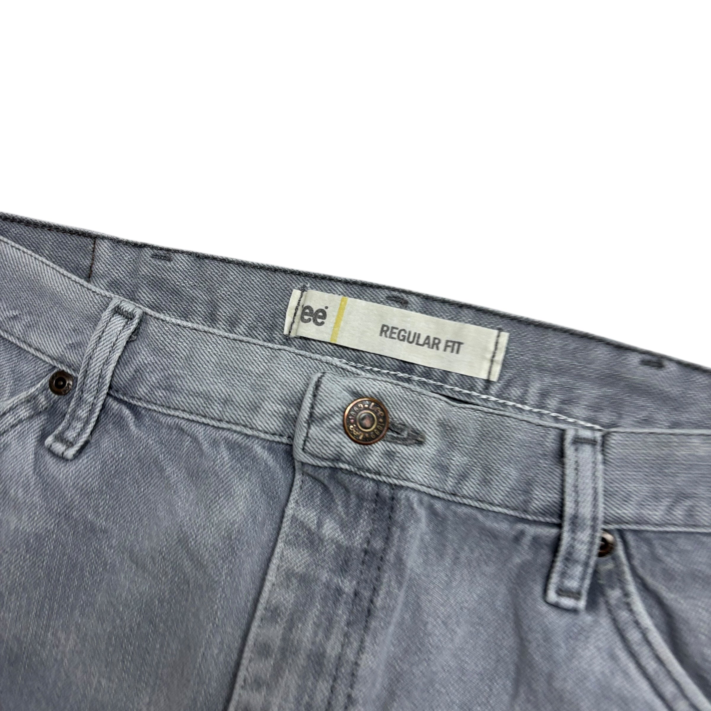 Lee Jeans W38 L30 Mens Grey Regular Straight Fit Vintage Denim (E)