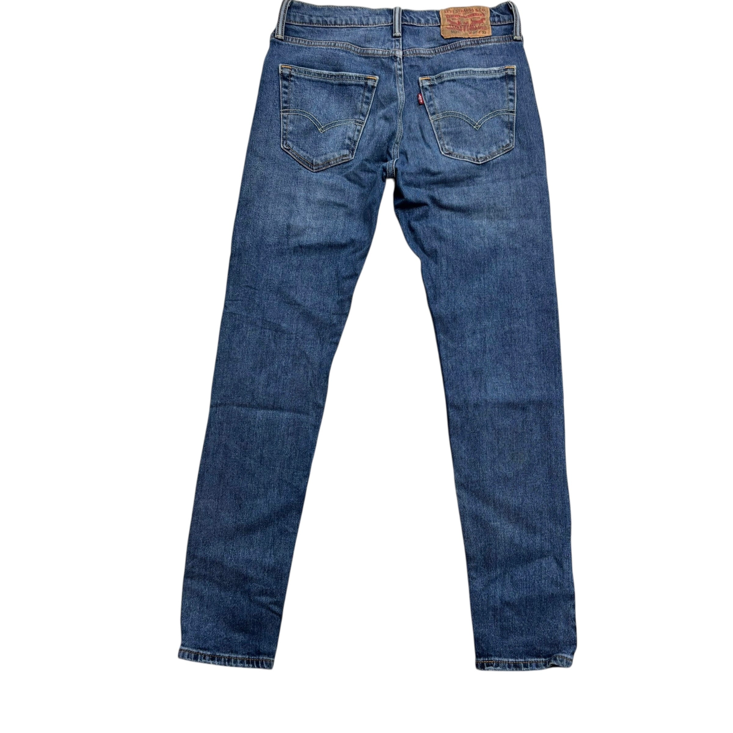 Levis 512 Distressed Jeans W29 L31 Mens Mid Blue Slim Tapered Fit Stretch Denim