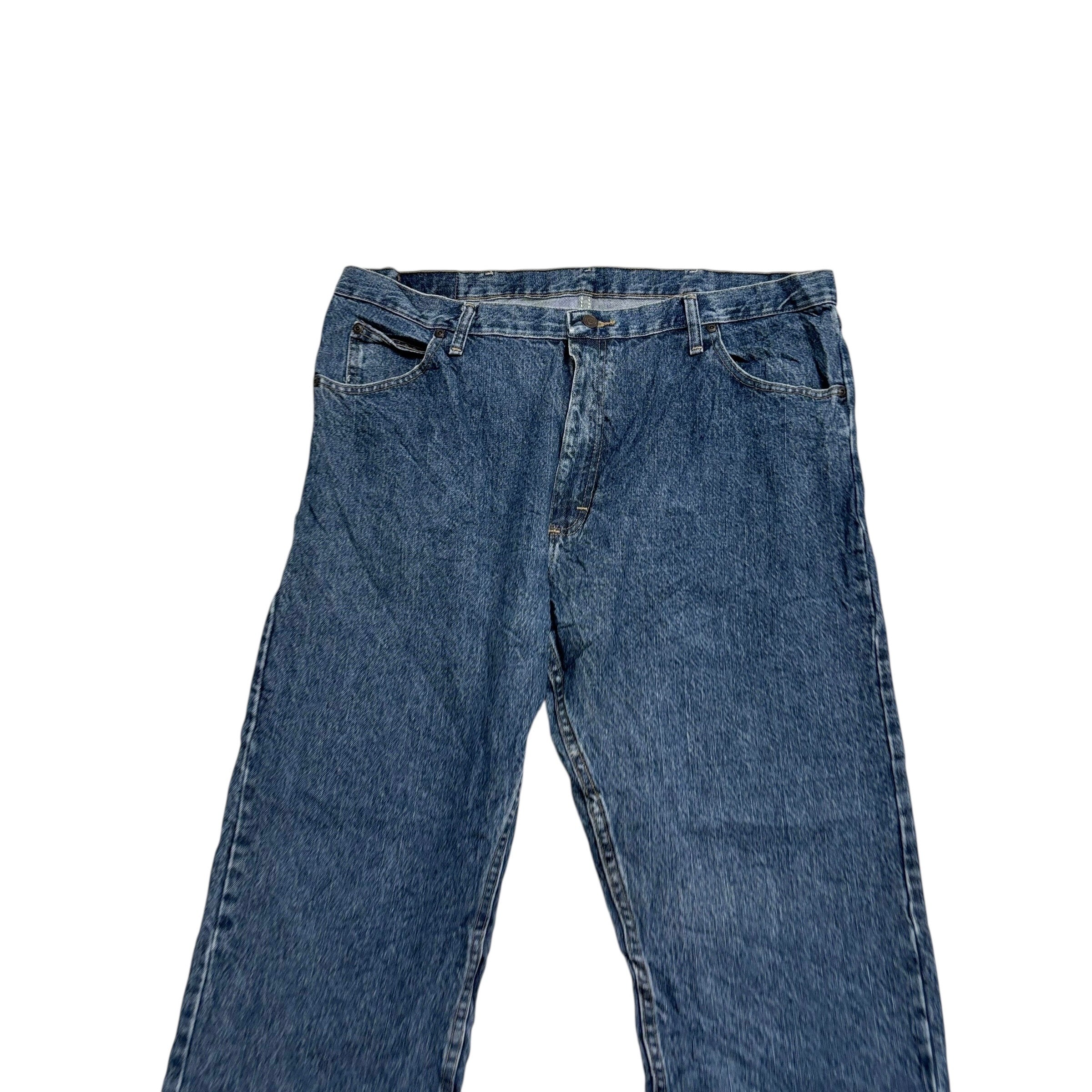 Wrangler Jeans W40 L32 Mens Mid Blue Regular Straight Fit Denim (E)