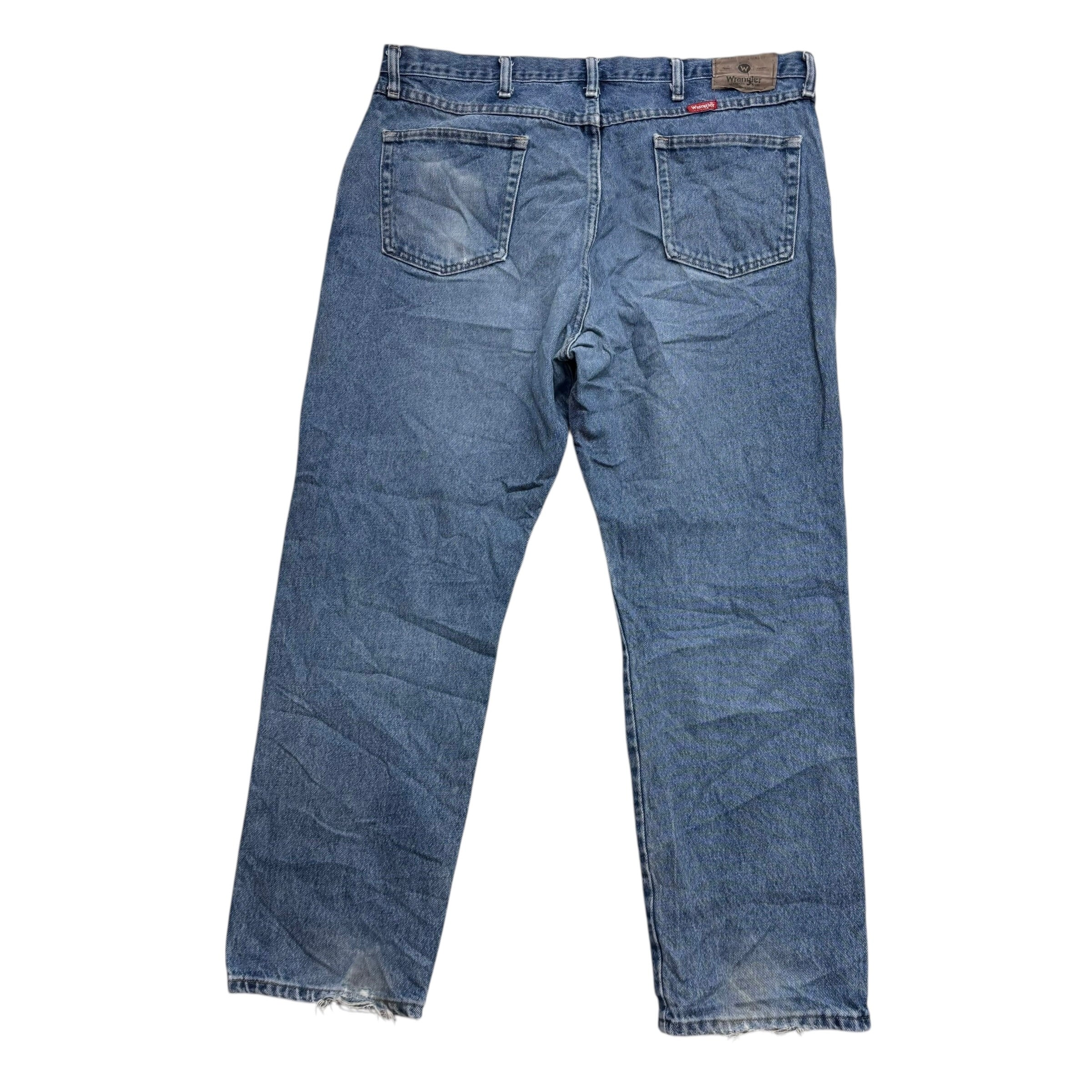 Wrangler Jeans W40 L30 Mens Mid Blue Regular Straight Fit Denim (F)