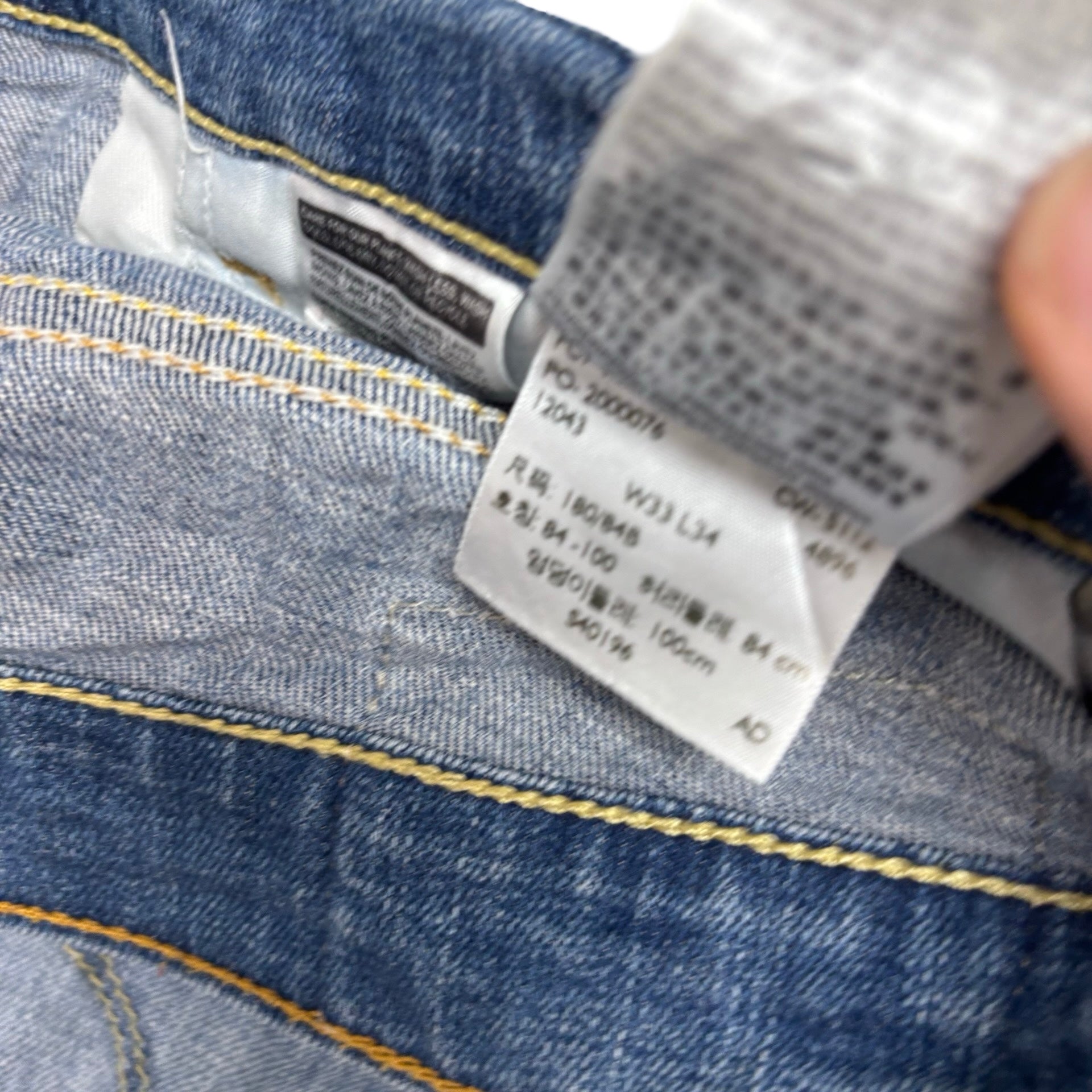 Levis 506 Jeans W34 L30 Mens Mid Blue Relaxed Straight Fit Stretch Denim (E)