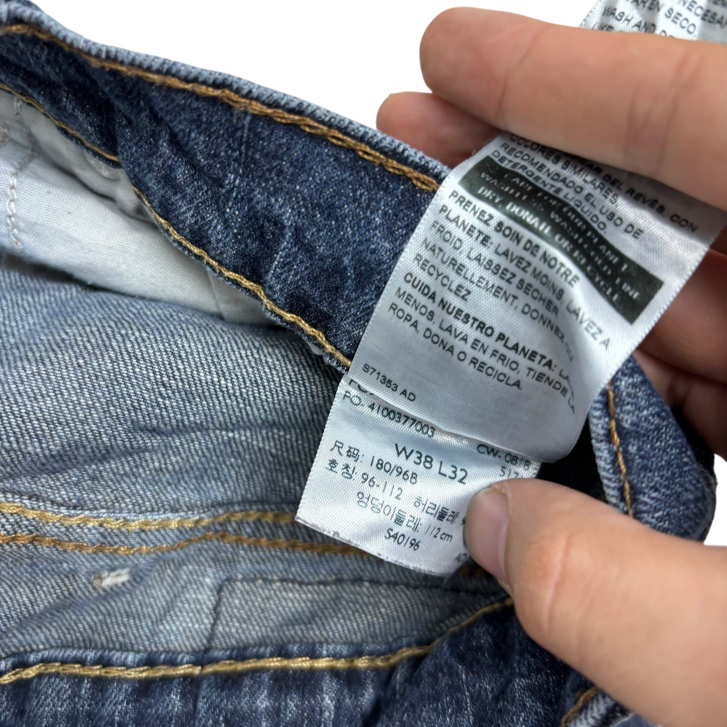 Levis Signature Jeans W38 L32 Mens Mid Blue Regular Straight Fit Stretch