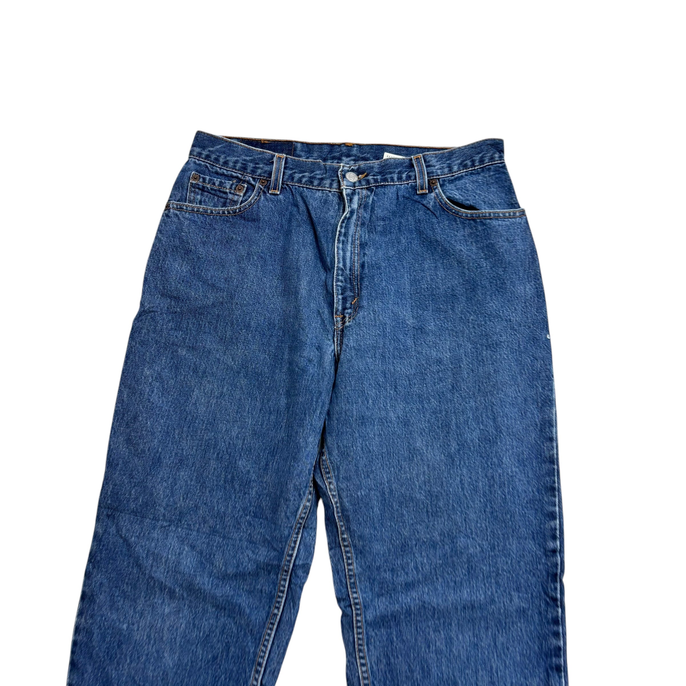 Levis 550 Jeans W31 L27 Womens Mid Blue Relaxed Taper USA Made Vintage Denim