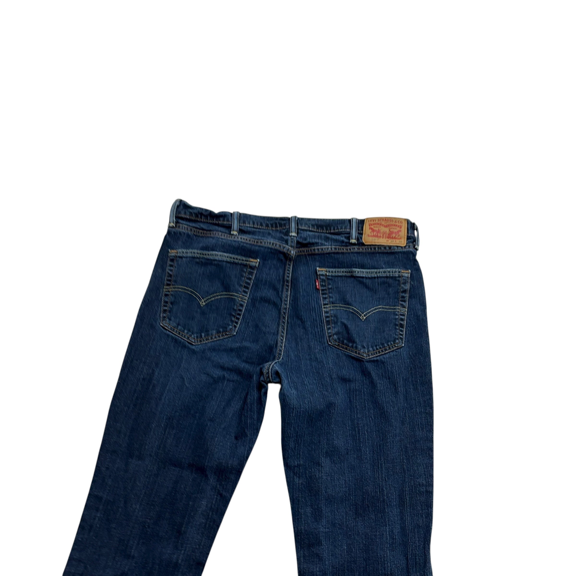 Levis 541 Jeans W36 L30 Mens Dark Blue Athletic Tapered Fit Stretch Denim