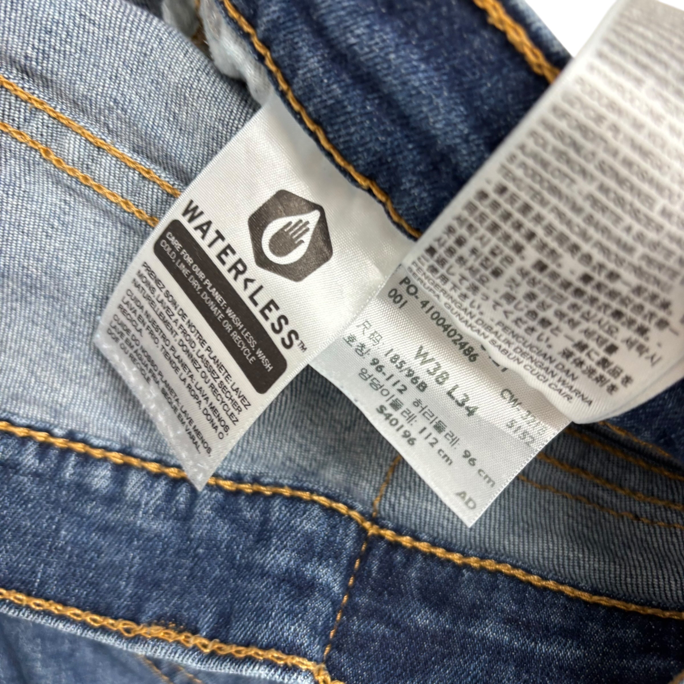 Levis 559 Jeans W38 L34 Mens Mid Blue Regular Straight Fit Stretch Denim