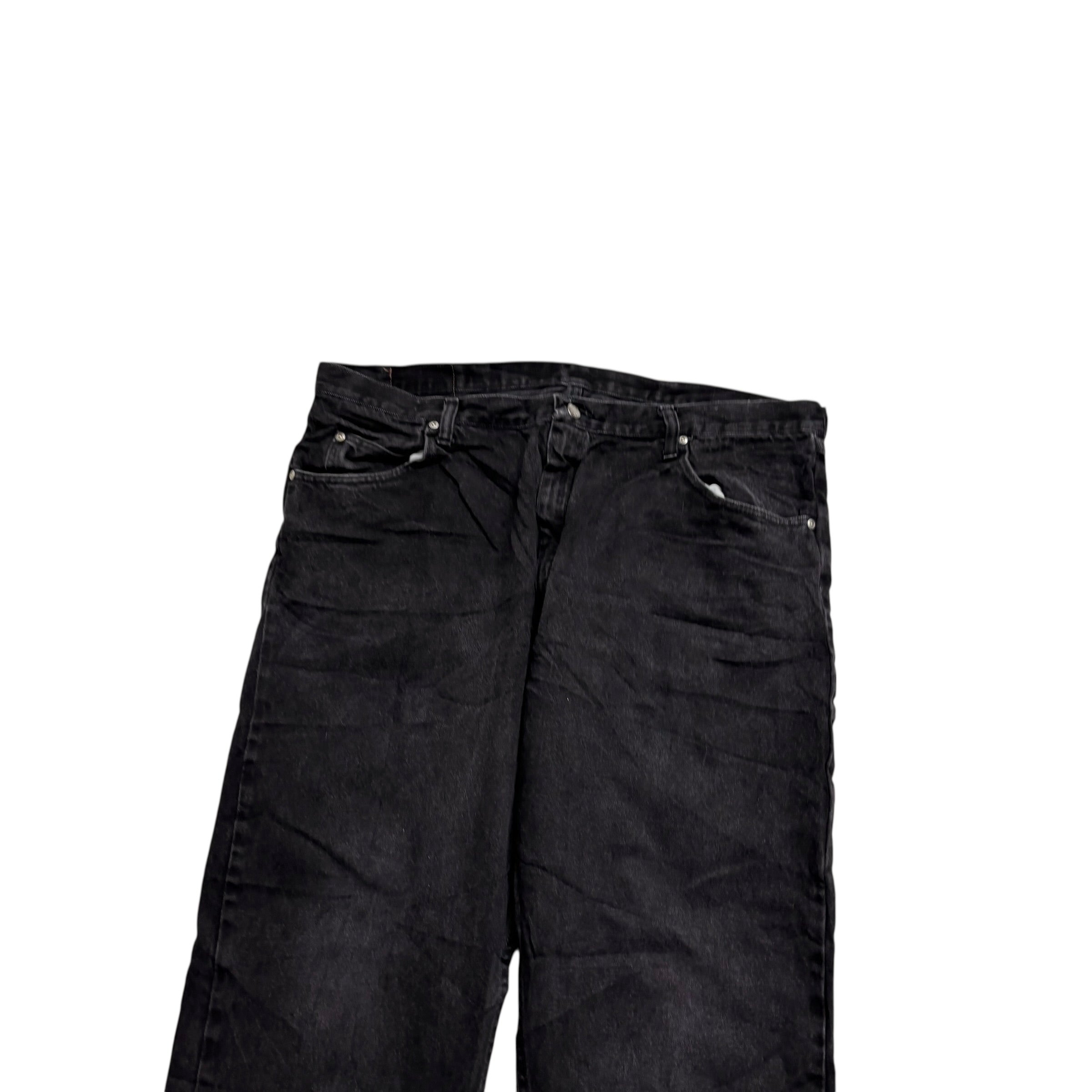 Wrangler Jeans W40 L30 Mens Black Baggy Relaxed Straight Fit Denim (F)