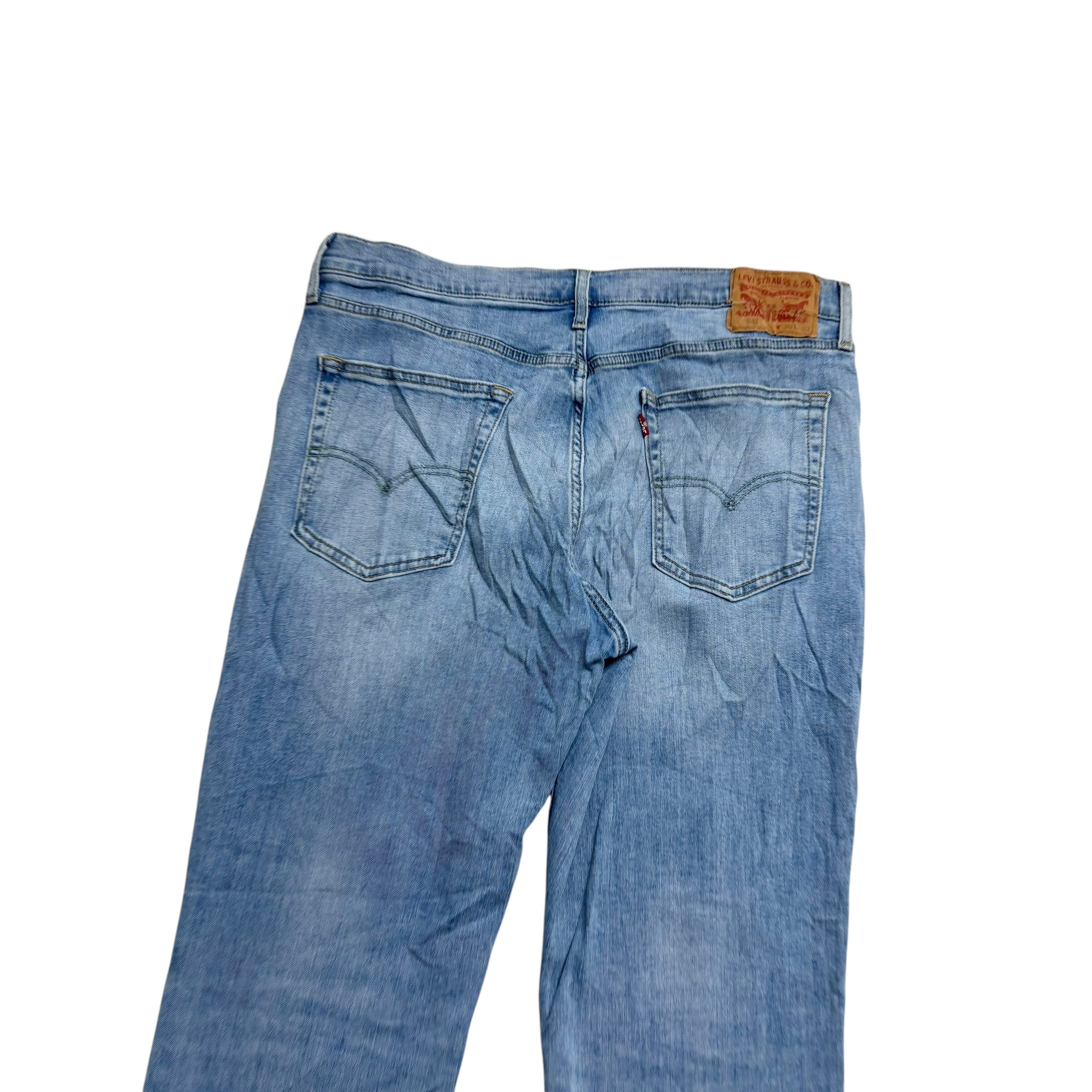 Levis 541 Jeans W36 L32 Mens Light Blue Athletic Tapered Fit Stretch Denim (E)