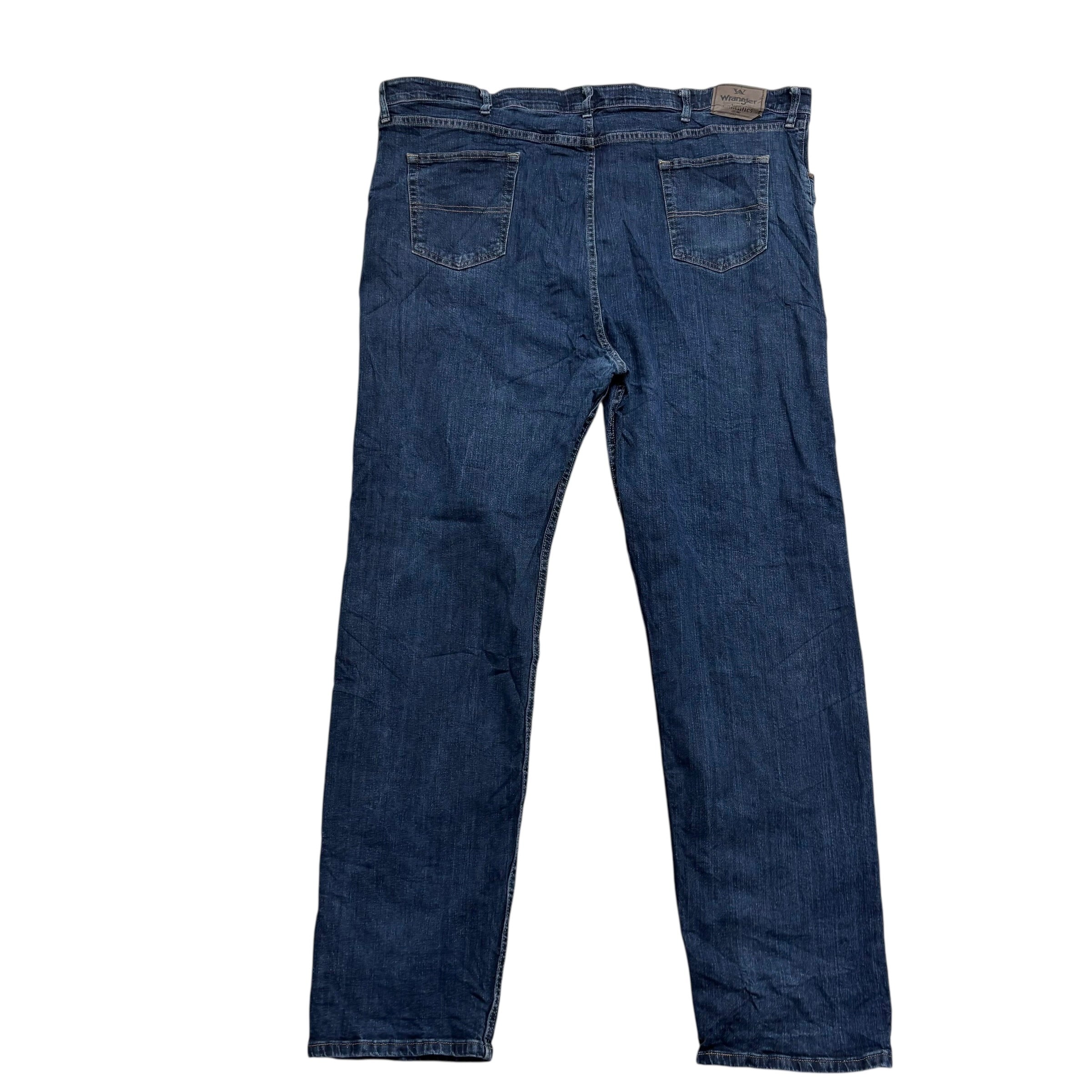 Wrangler Jeans W48 L34 Mens Dark Blue Regular Straight Fit Stretch Denim (E)