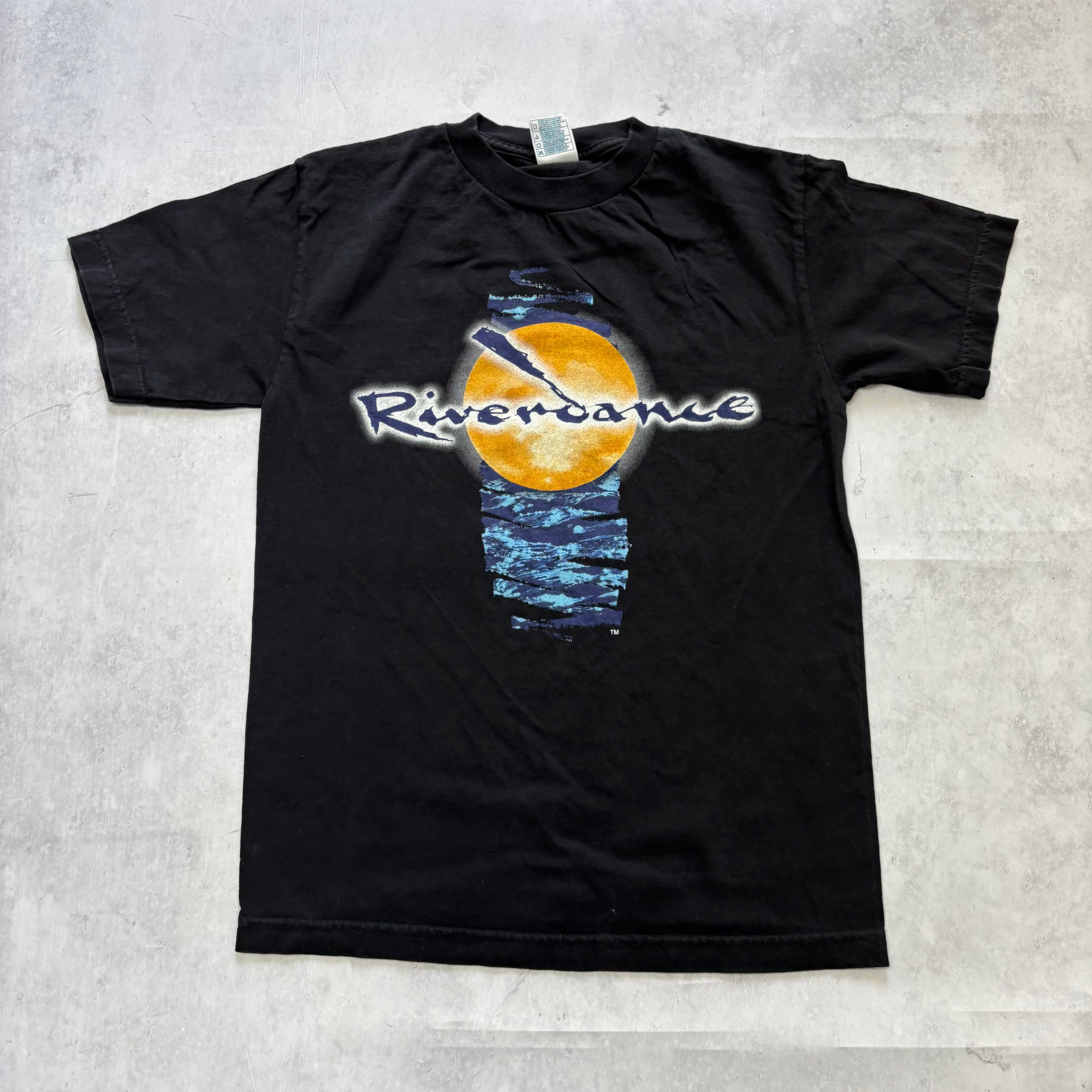 Vintage T Shirt Mens Small Black Graphic Print 00s Riverdance Musical (E)