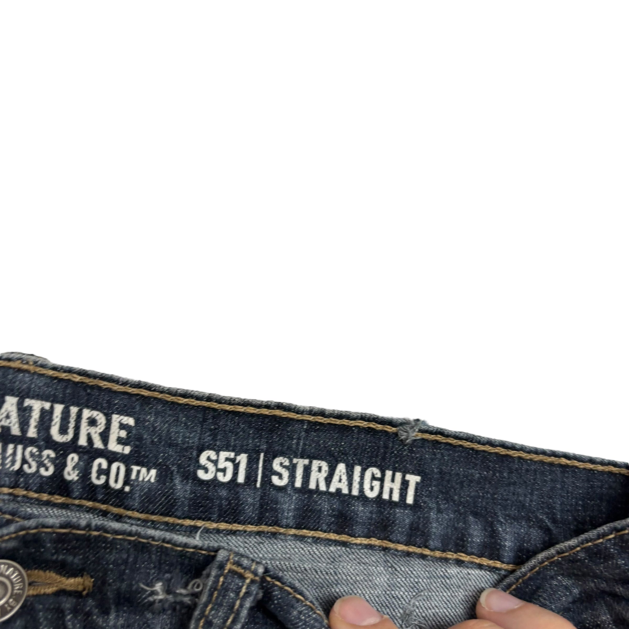 Levis Signature Jeans W36 L32 Mens Dark Blue Regular Straight Fit Stretch (F)