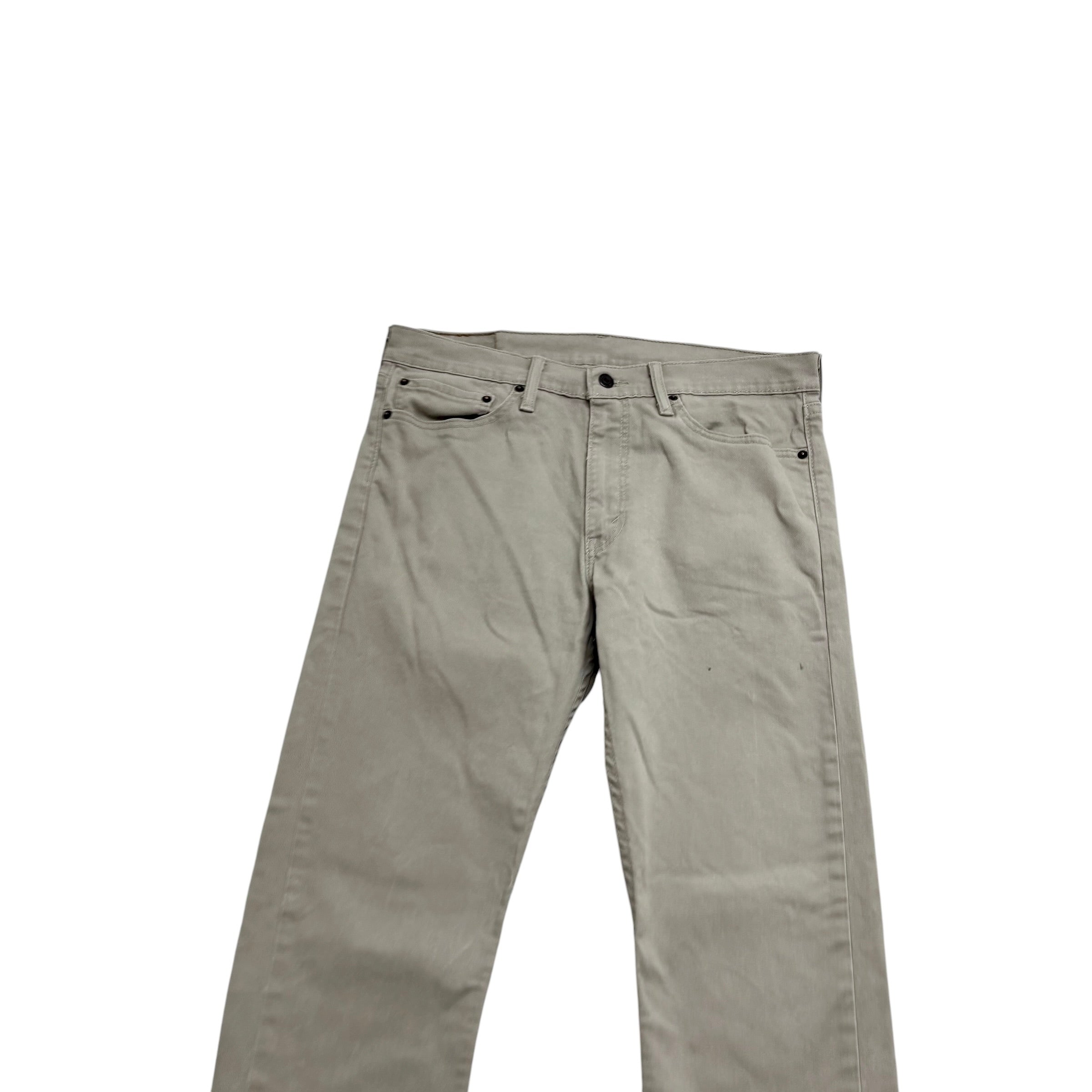Levis 513 Jeans W34 L32 Mens Beige Slim Straight Fit Stretch Denim (F)