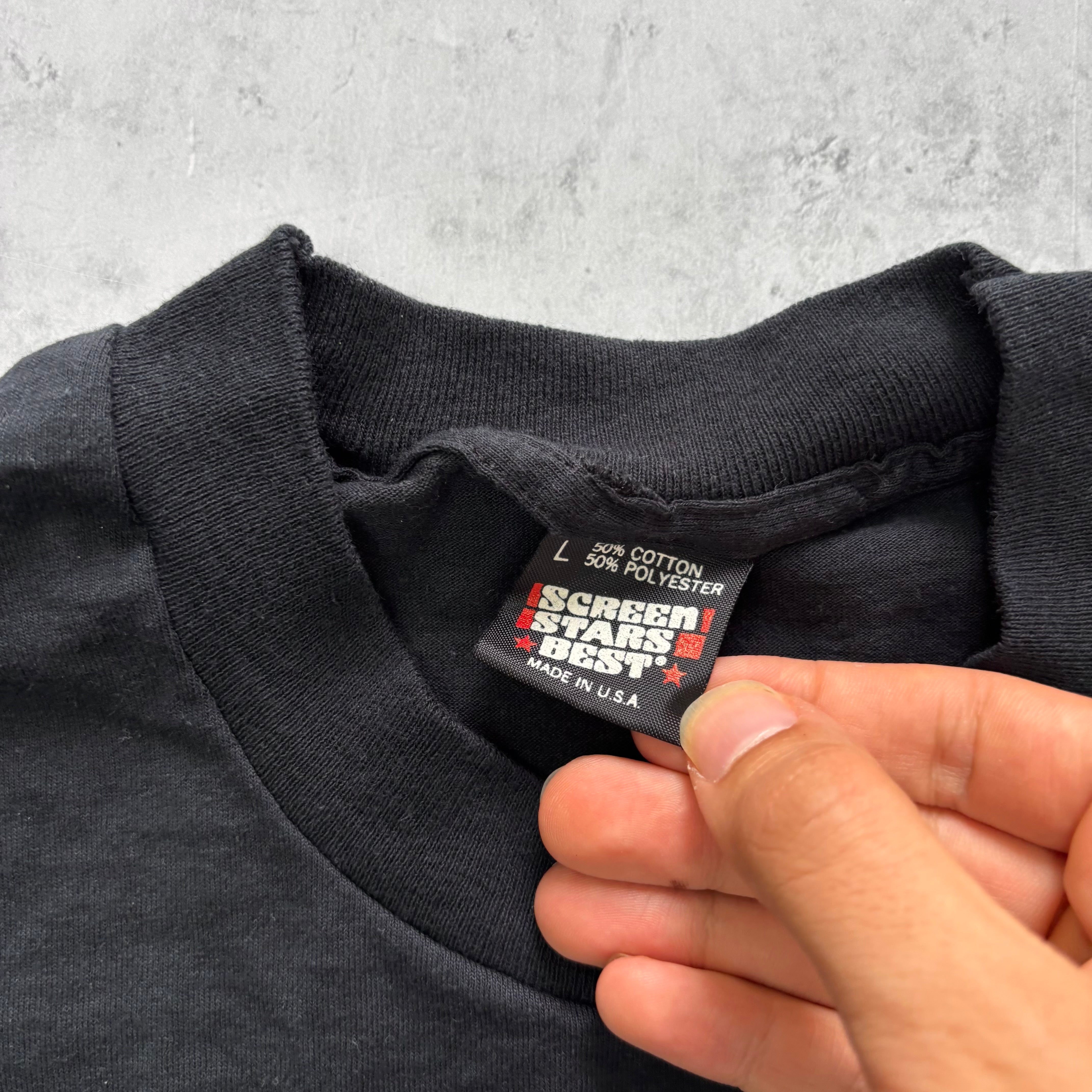 Vintage T Shirt Mens Medium Black Single Stitch Graphic 90s Art John Lennon (E)