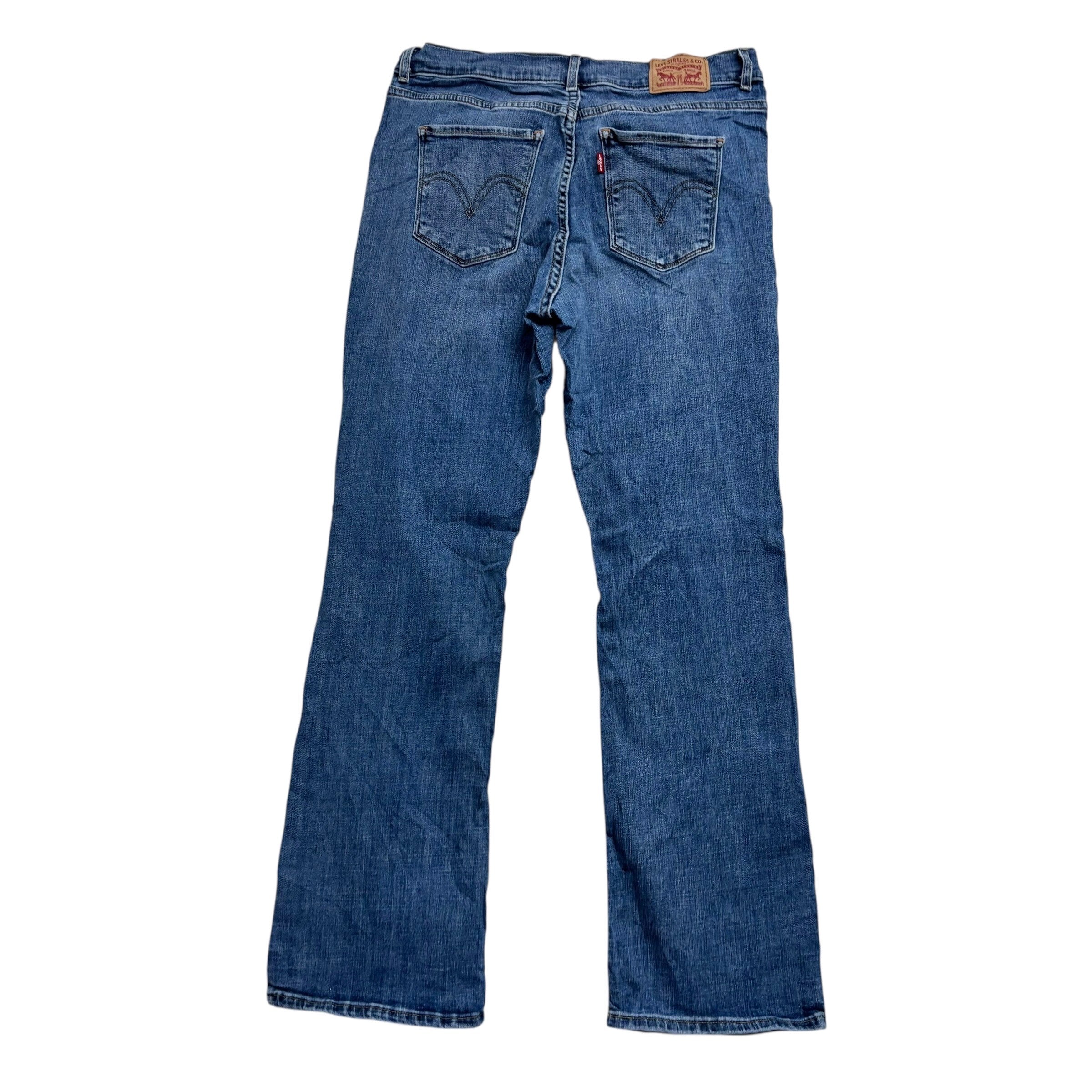 Levis Jeans W28 L30 Womens Classic Bootcut Mid Blue Stretch Denim (E)