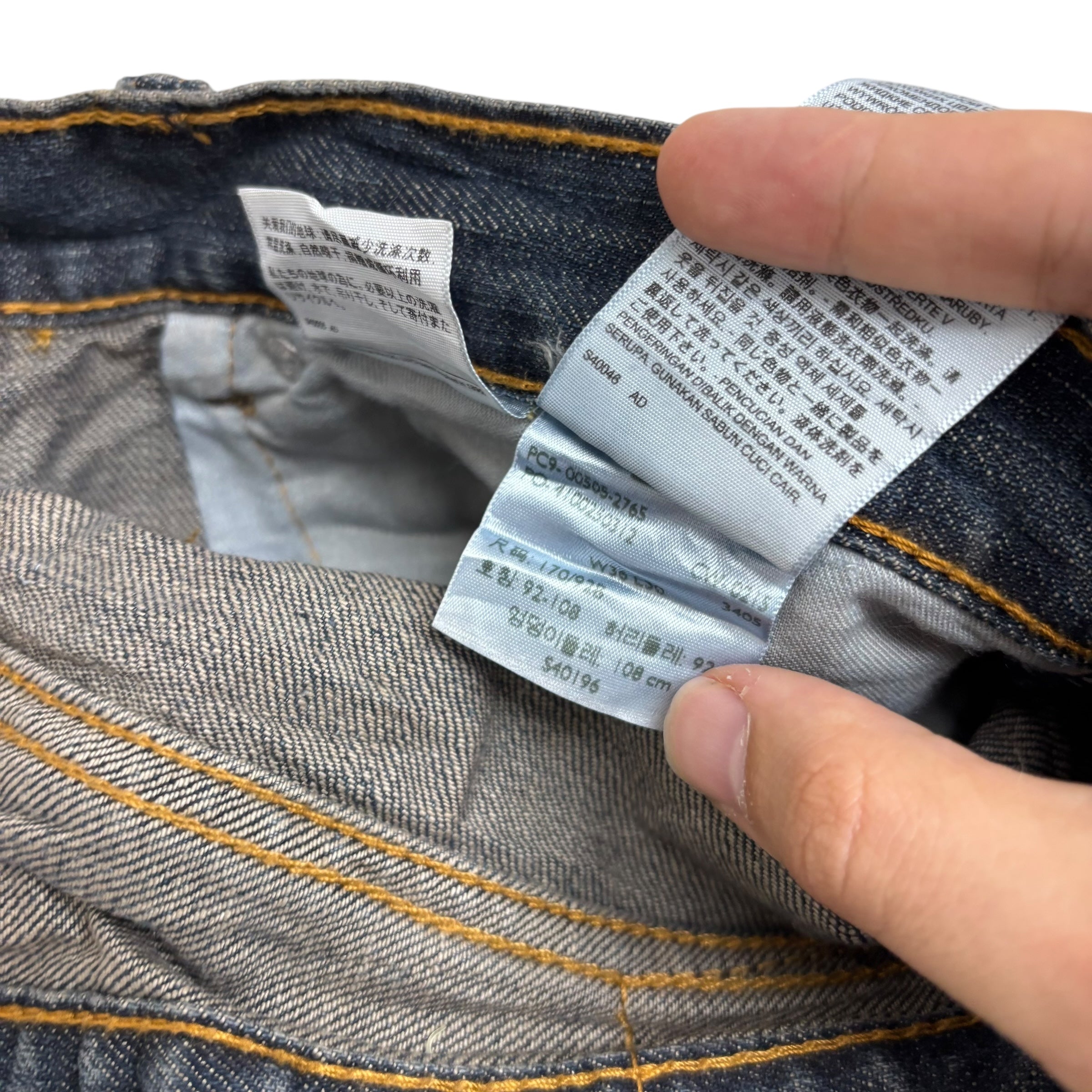 Levis 505 Jeans W36 L30 Mens Dark Blue Regular Straight Fit Denim (E)