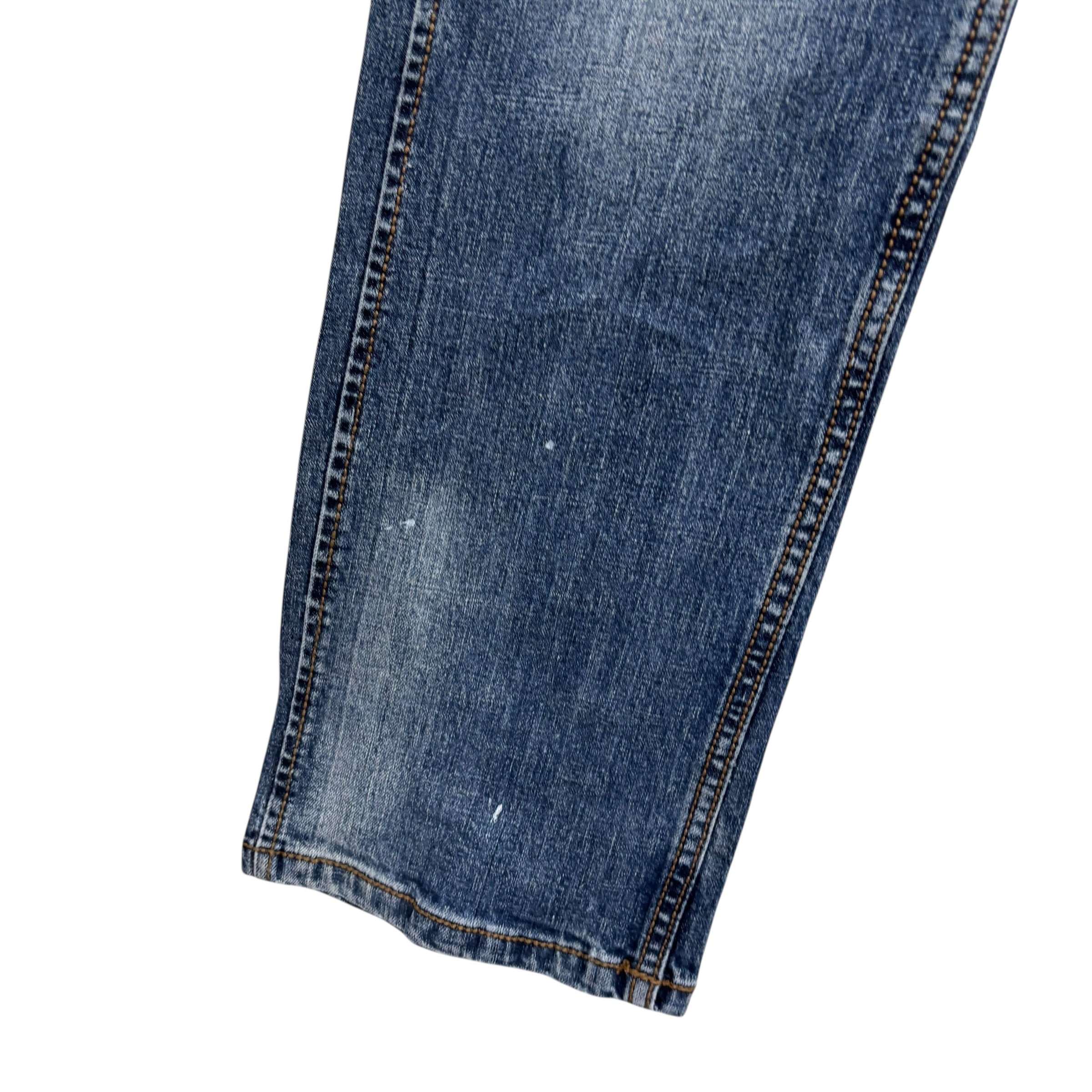 Wrangler Jeans W32 L33 Mens Mid Blue Slim Straight Fit Stretch Denim