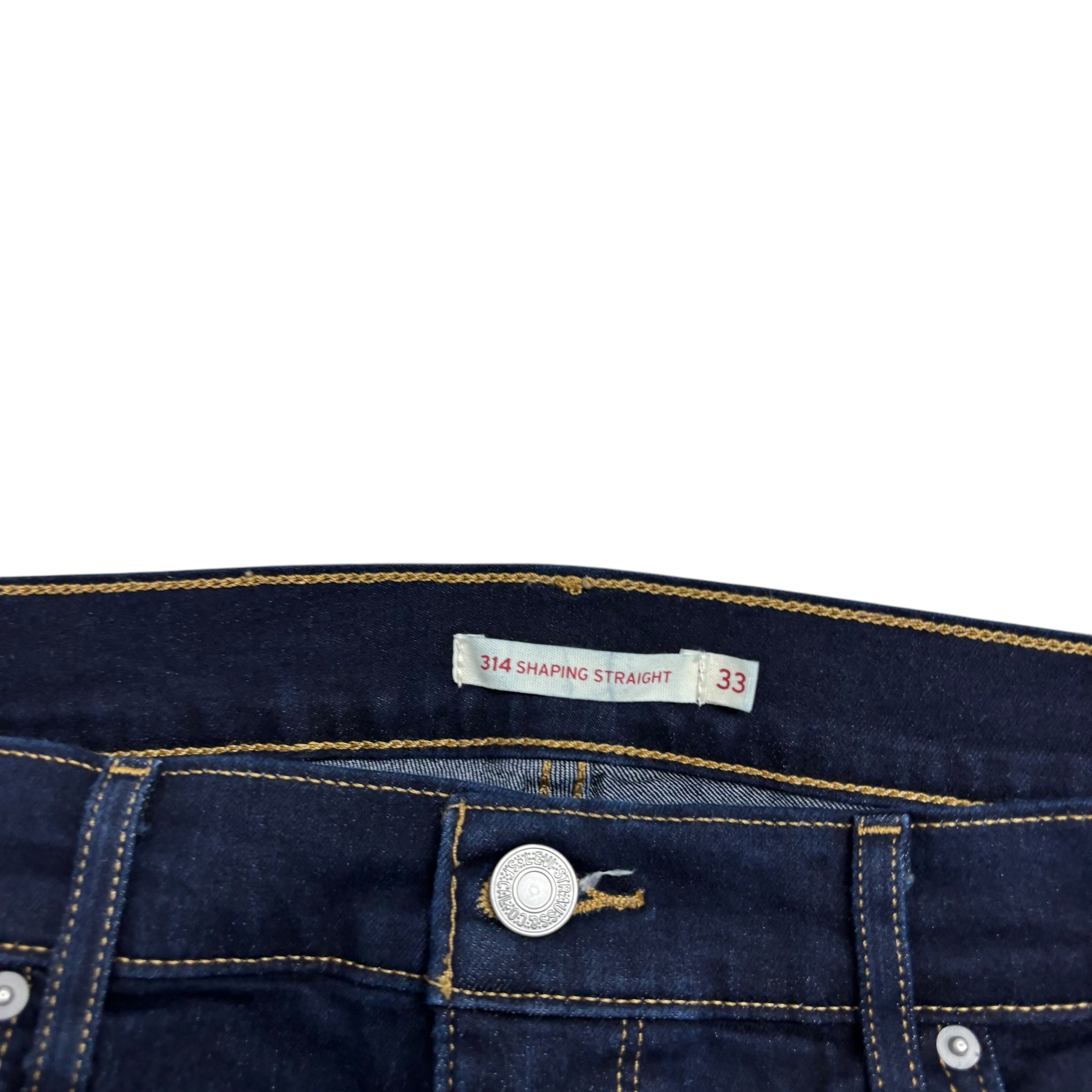 Levis 314 Jeans W33 L32 Womens Dark Blue Shaping Straight Fit Stretch Denim (E)