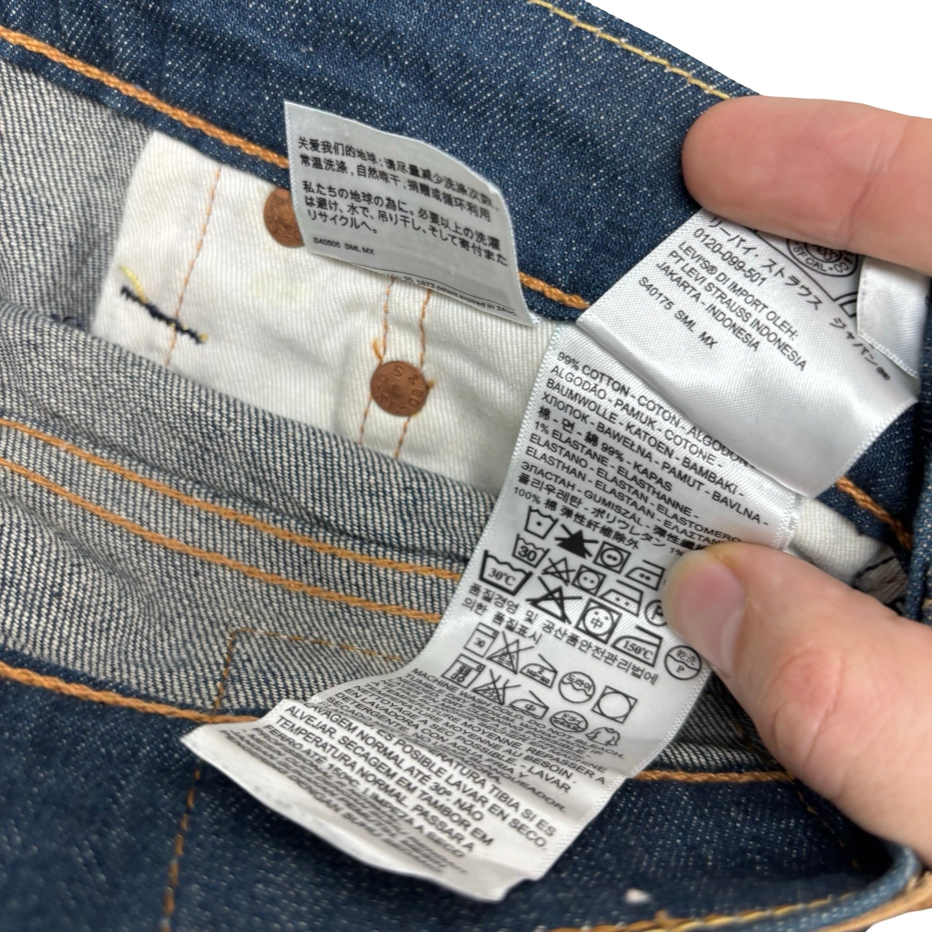 Levis 510 Jeans W29 L30 Mens Dark Blue Skinny Fit Stretch Denim (E)