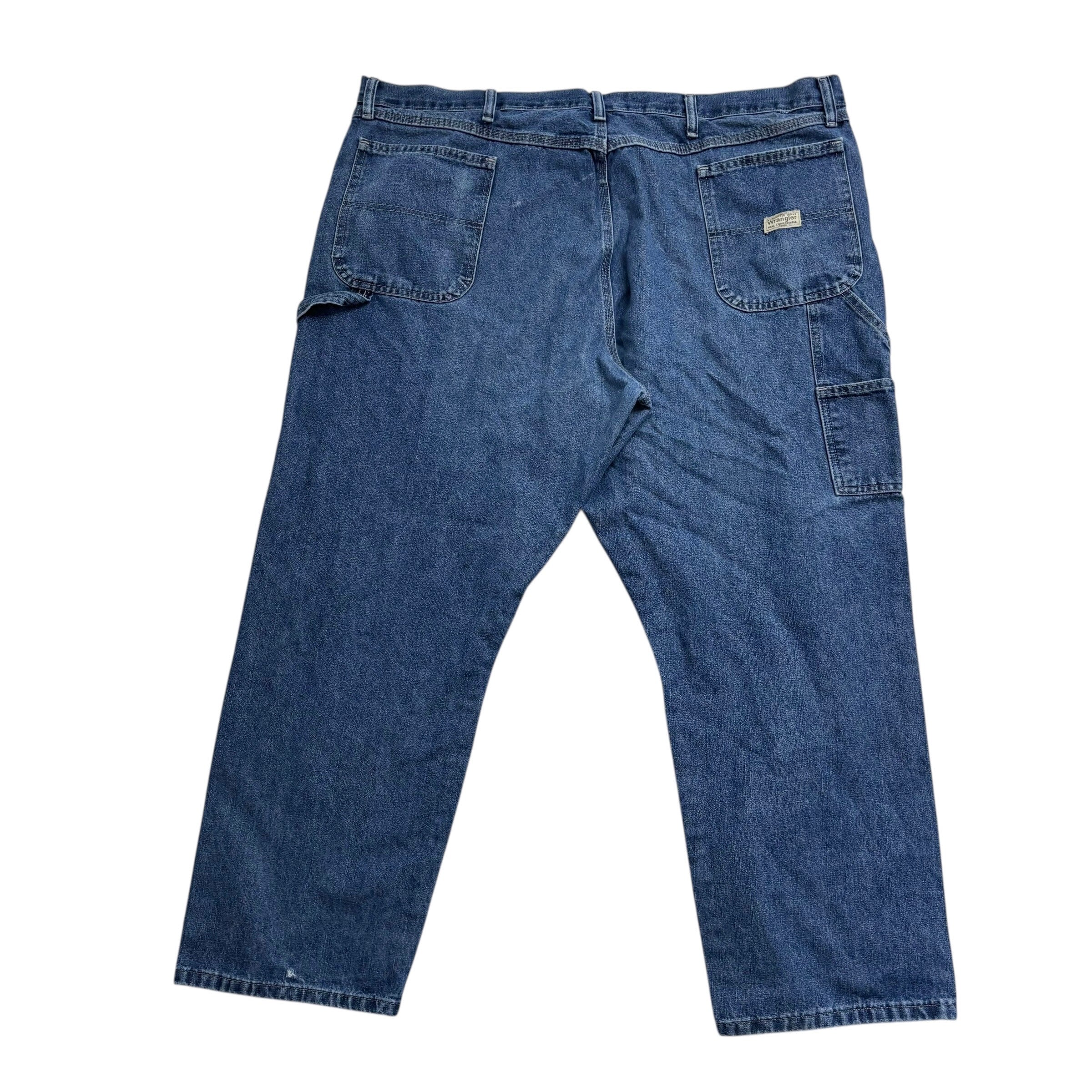 Wrangler Carpenter Jeans W46 L30 Mens Mid Blue Relaxed Straight Fit Denim