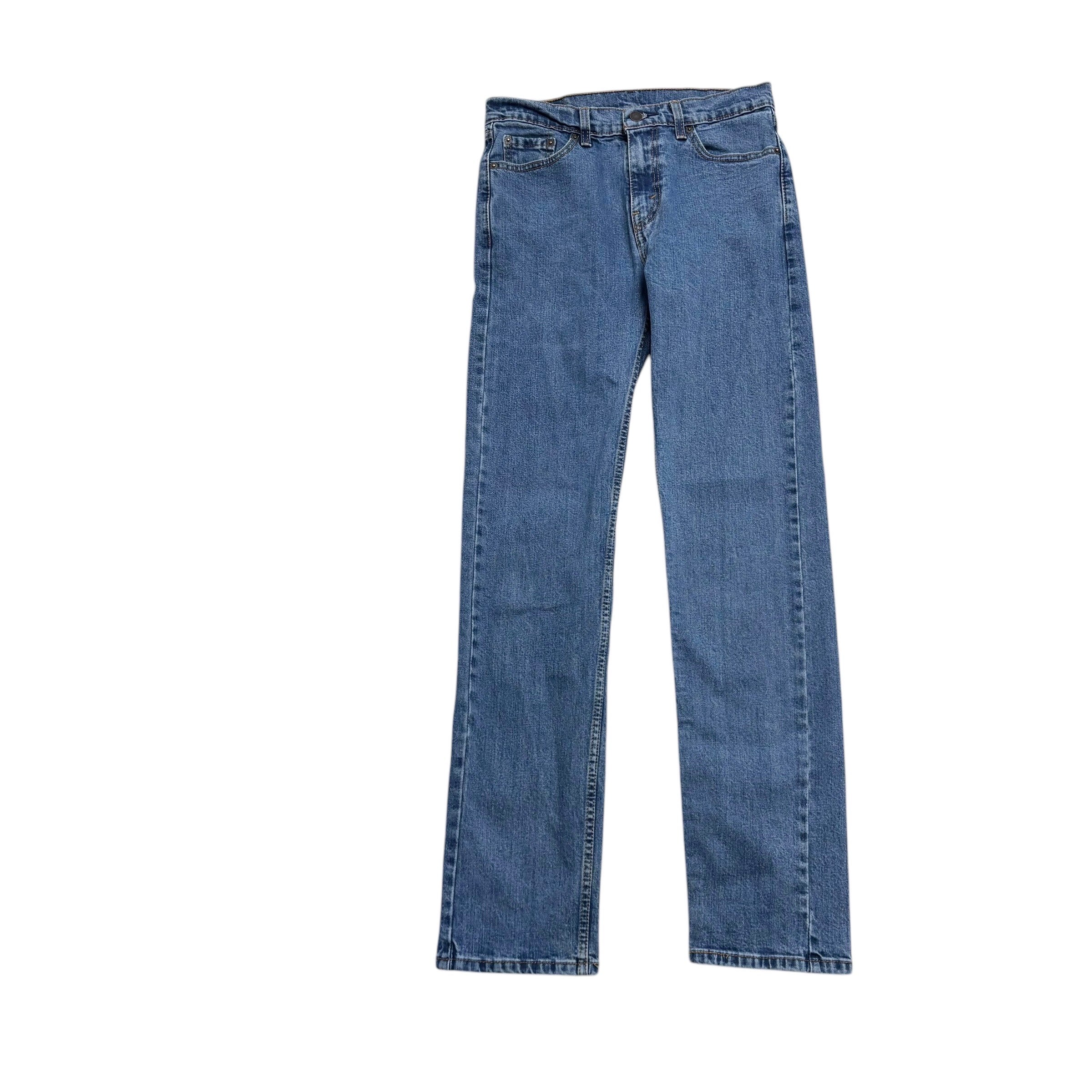 Levis 505 Jeans W30 L33 Mens Mid Blue Slim Straight Fit Stretch Denim (E)