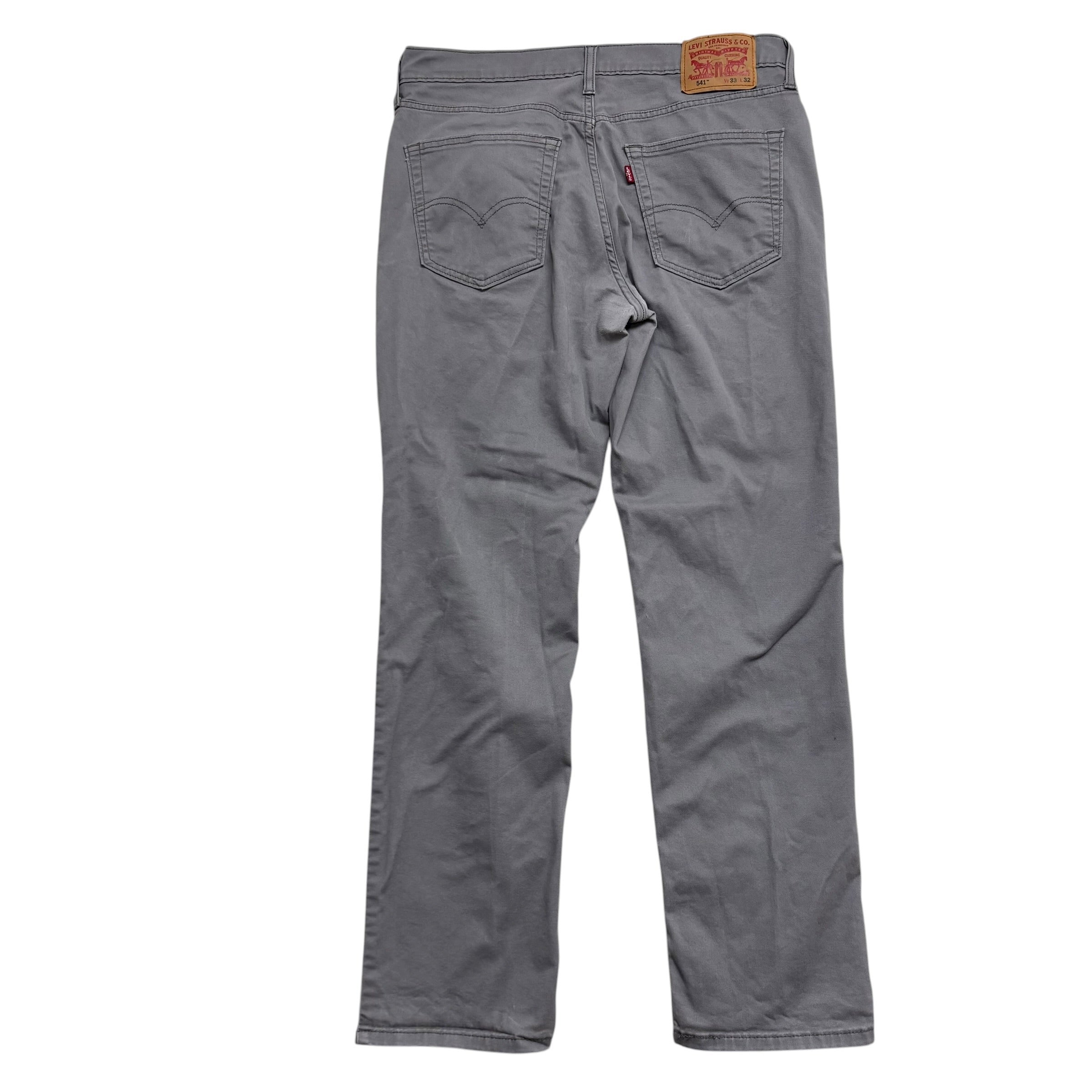 Levis 541 Trousers W33 L30 Mens Grey Athletic Tapered Fit Stretch Pants (F)