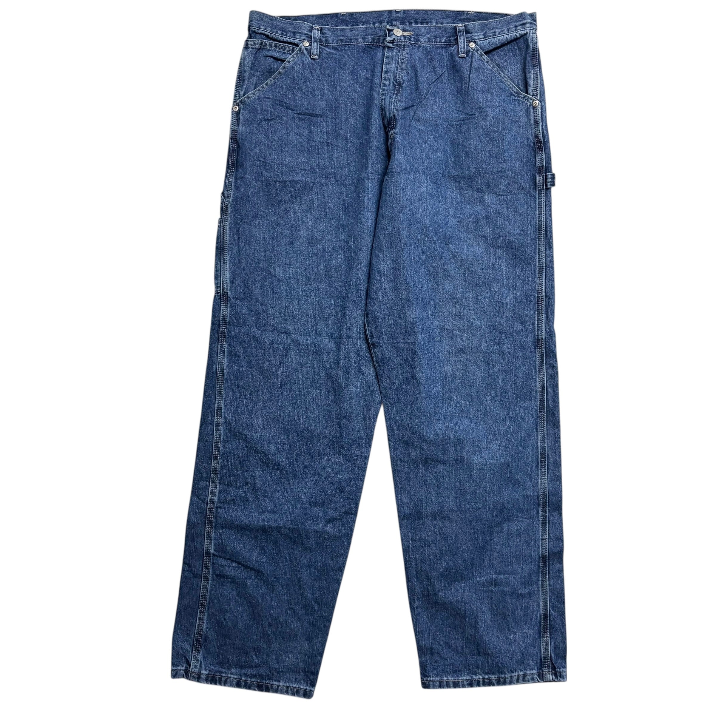 Wrangler Carpenter Jeans W40 L33 Mens Mid Blue Relaxed Baggy Straight Denim (E)
