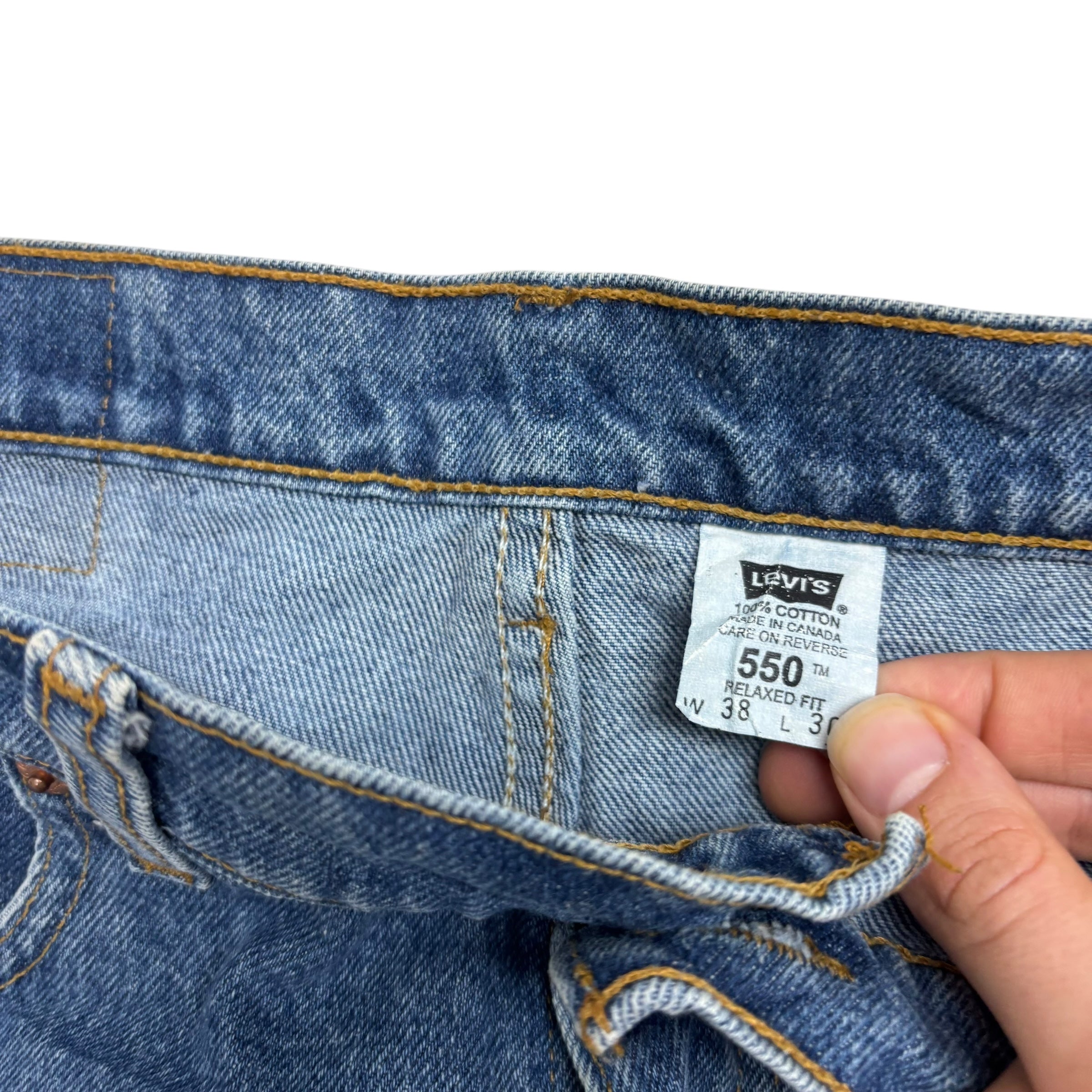 Levis 550 Jeans W38 L30 Mens Mid Blue Baggy Relaxed Straight Fit Vintage (E)