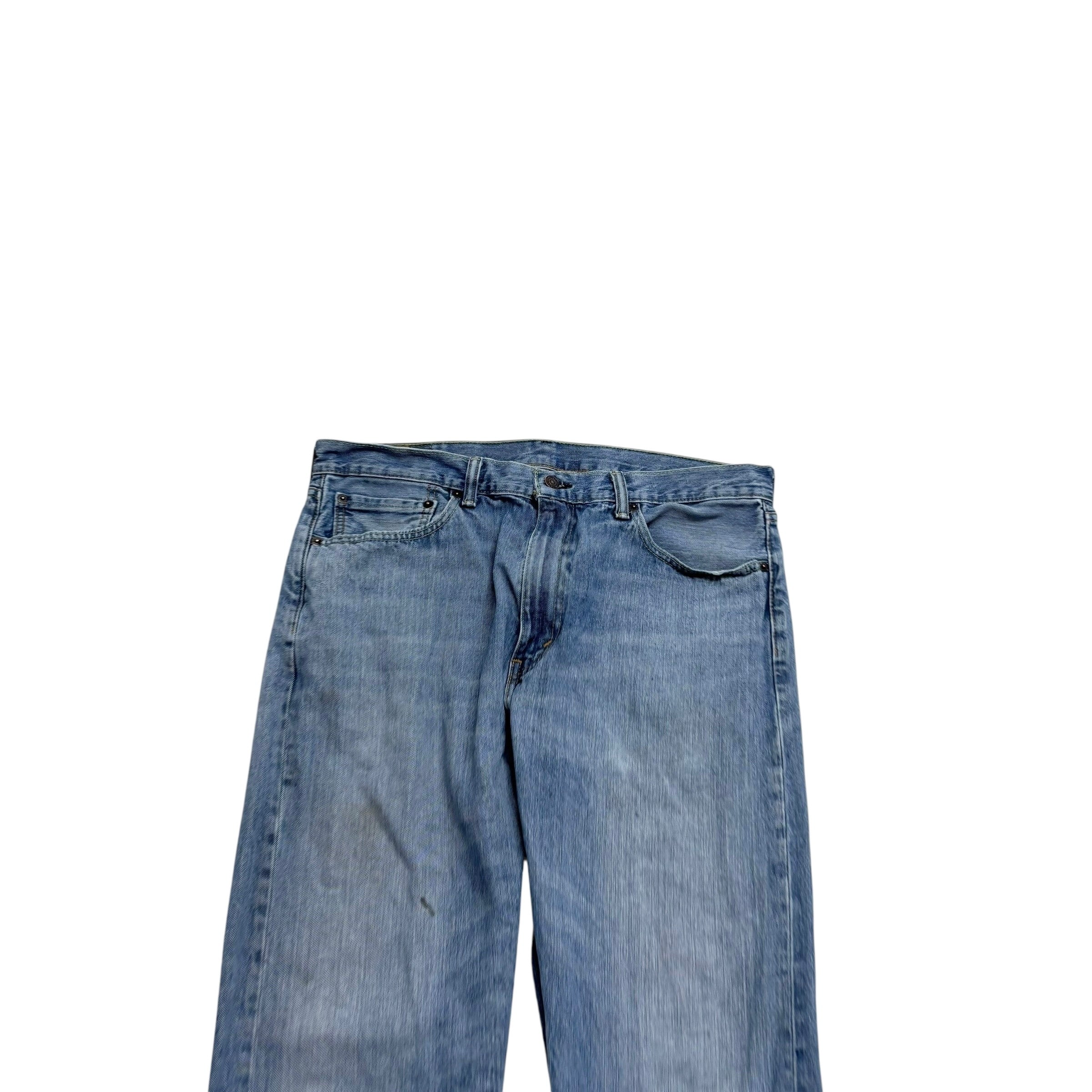 Levis 505 Jeans W36 L30 Mens Light Blue Regular Straight Fit Denim (F)