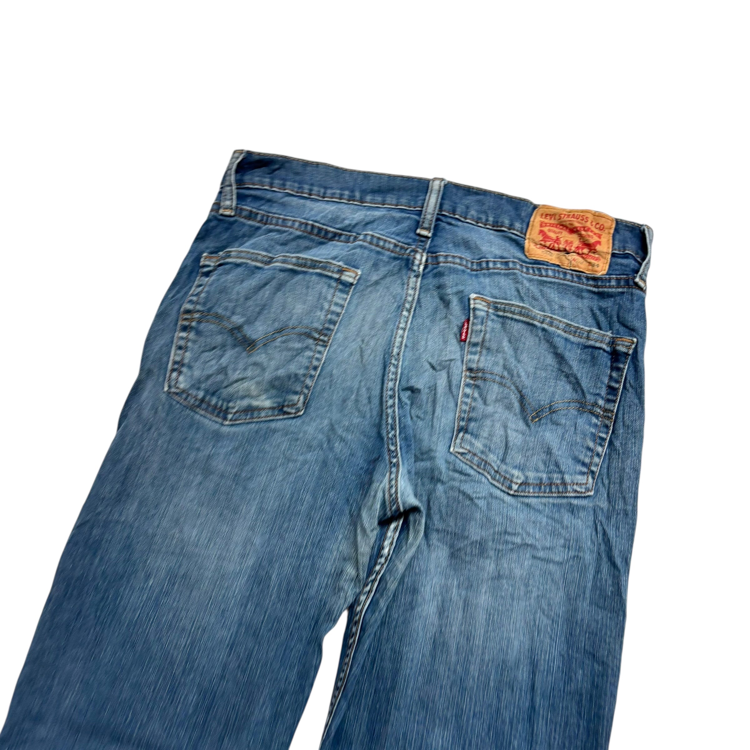 Levis 514 Jeans W32 L34 Mens Mid Blue Regular Straight Fit Stretch Denim