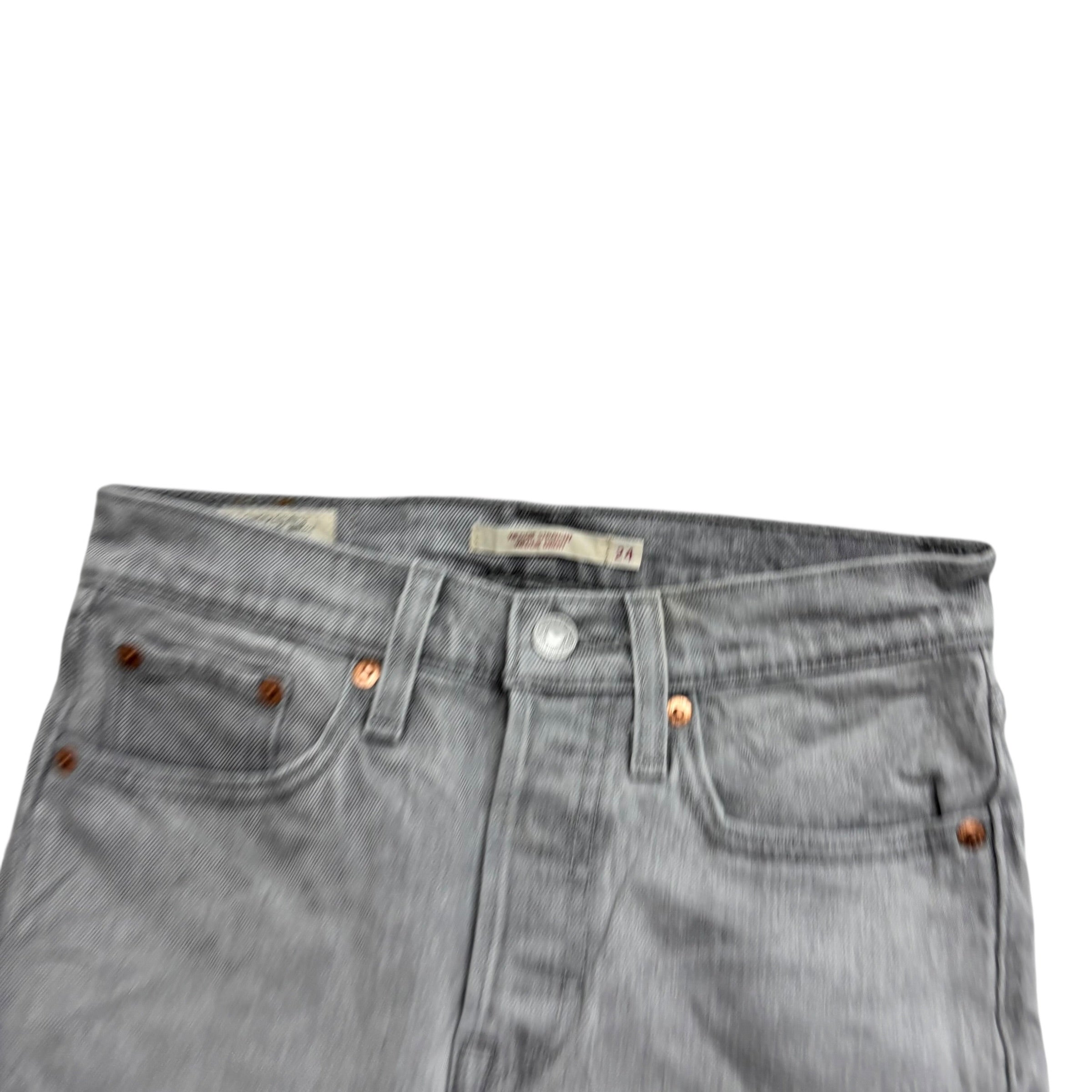 Levis Wedgie Straight Jeans W24 L26 Womens Grey Stretch Premium Denim (E)