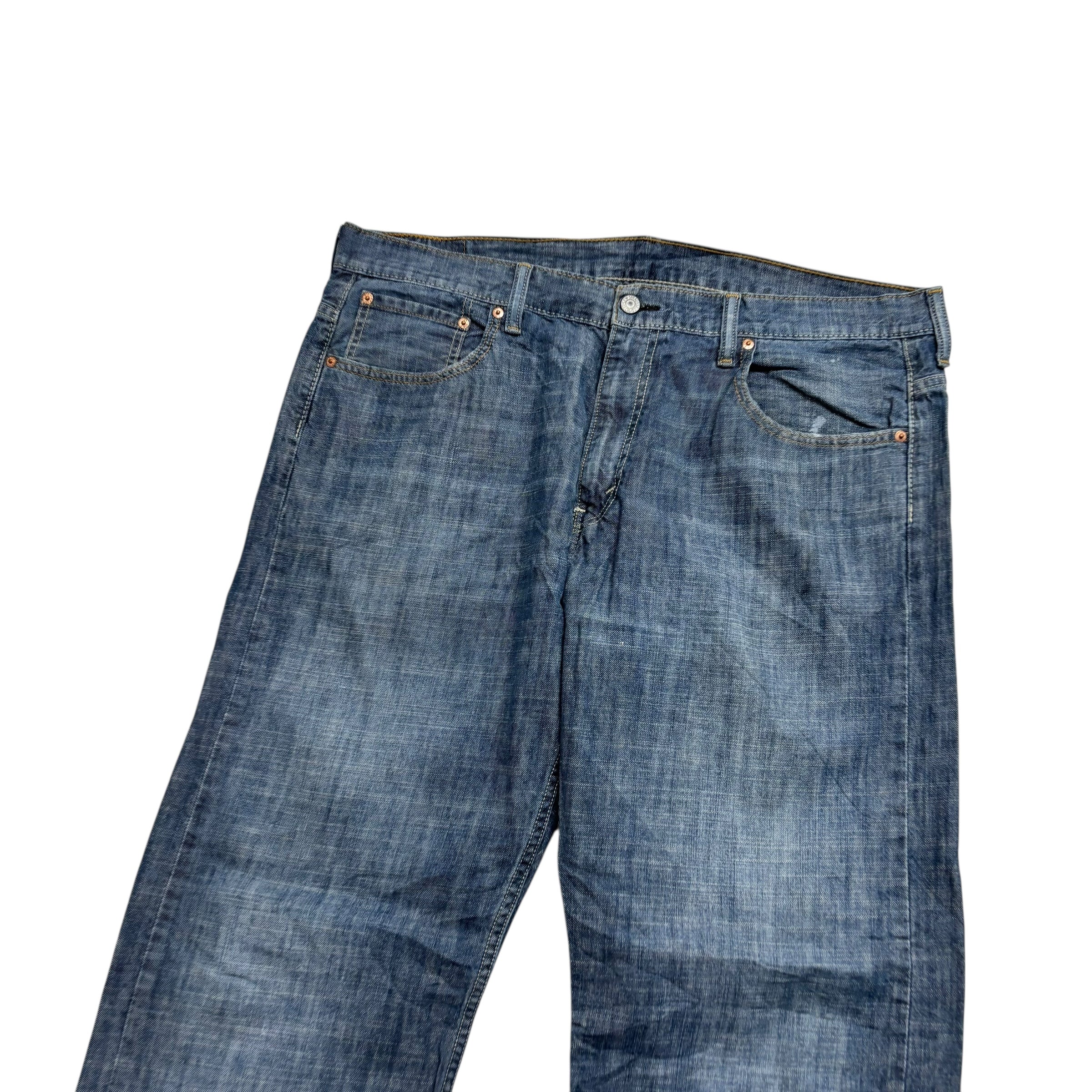 Levis 569 Jeans W38 L34 Mens Silver Blue Baggy Relaxed Straight Fit Denim