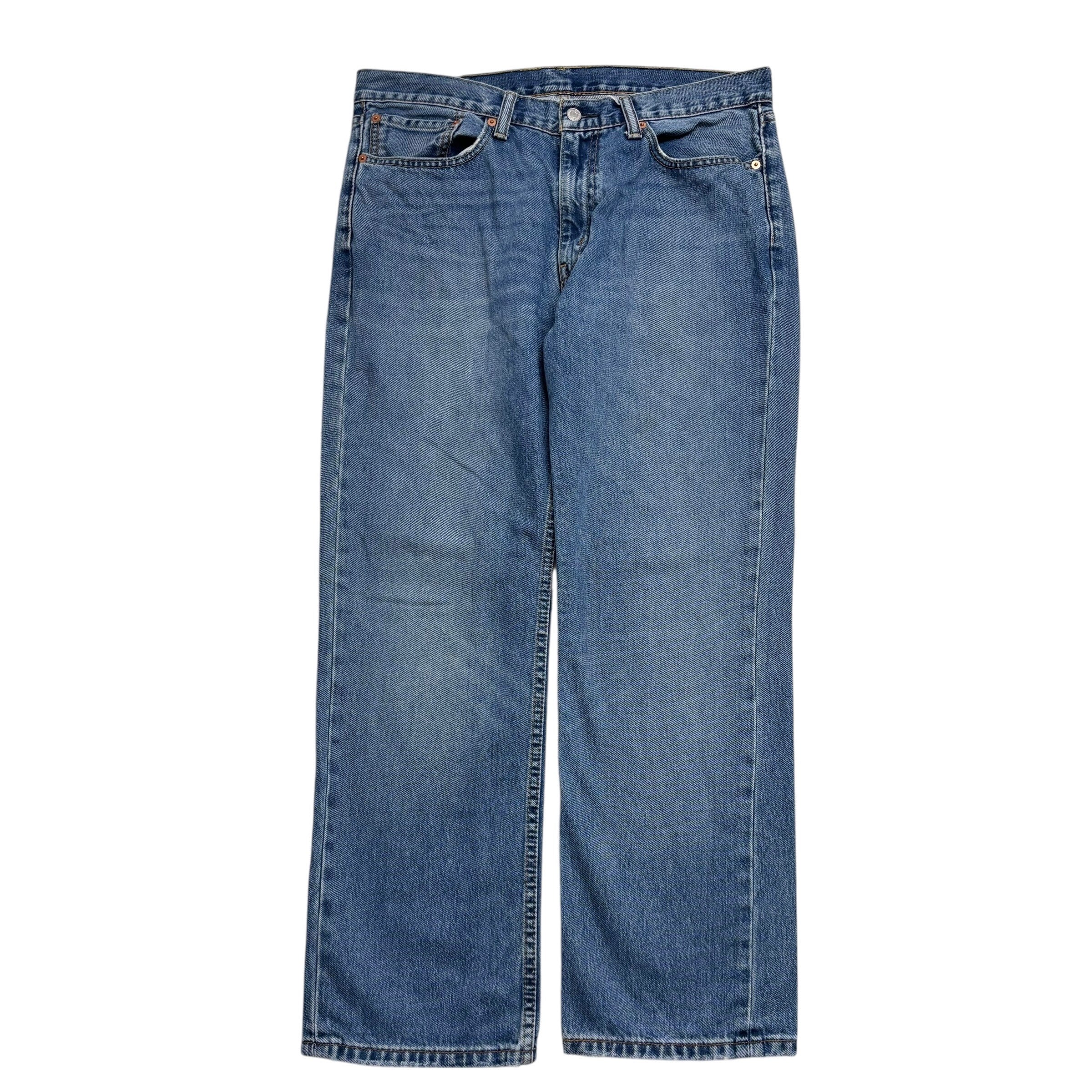 Levis 514 Jeans W36 L30 Mens Mid Blue Regular Straight Fit Denim (E)