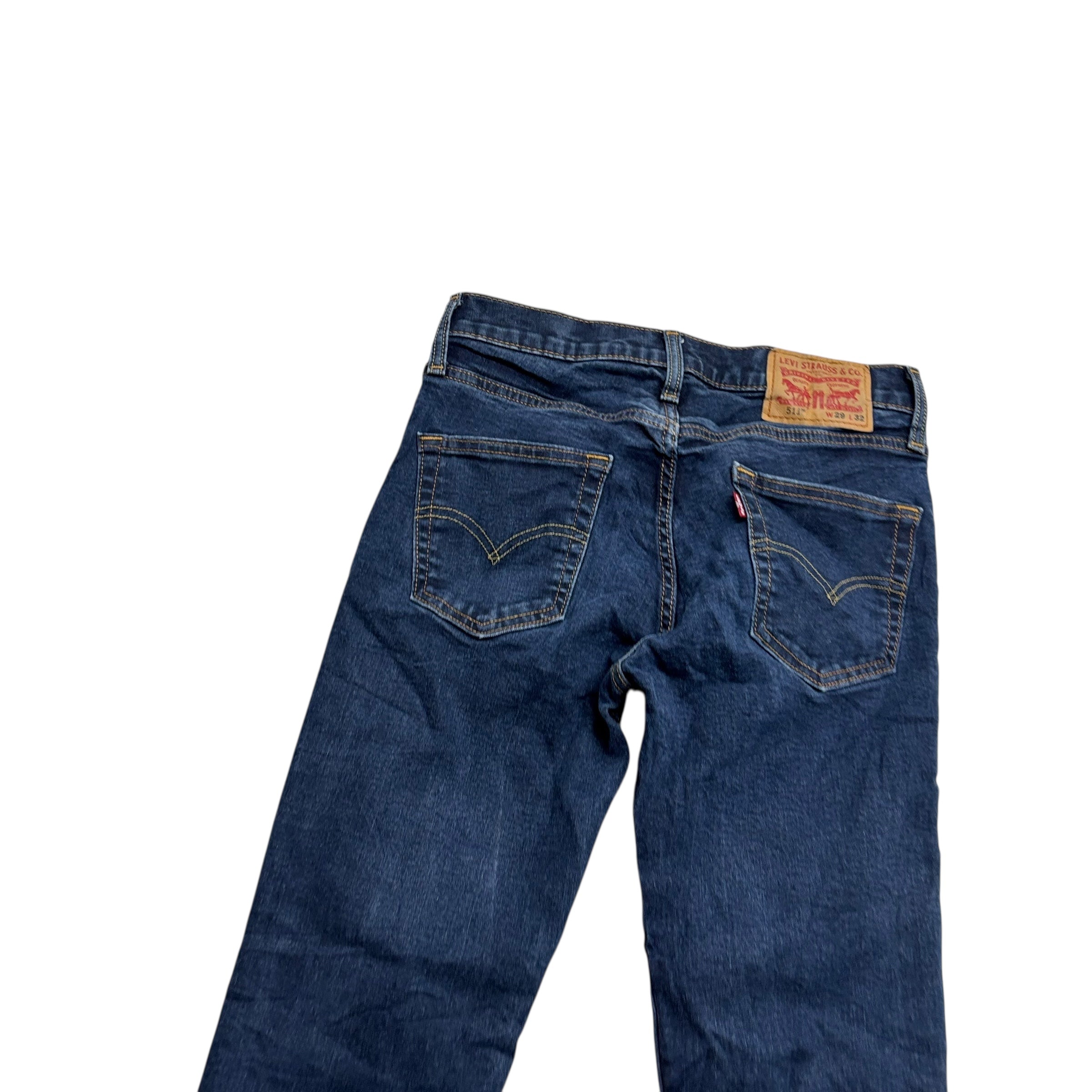 Levis 511 Jeans W29 L32 Mens Dark Blue Slim Fit Stretch Denim (E)