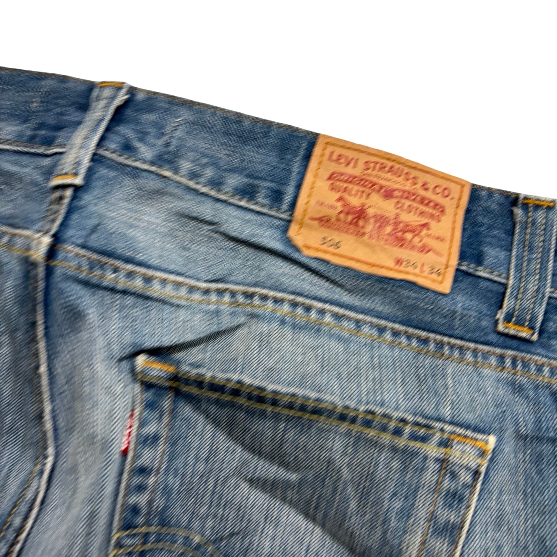 Levis 506 Jeans W36 L29 Mens Mid Blue Relaxed Straight Fit Vintage Denim (F)