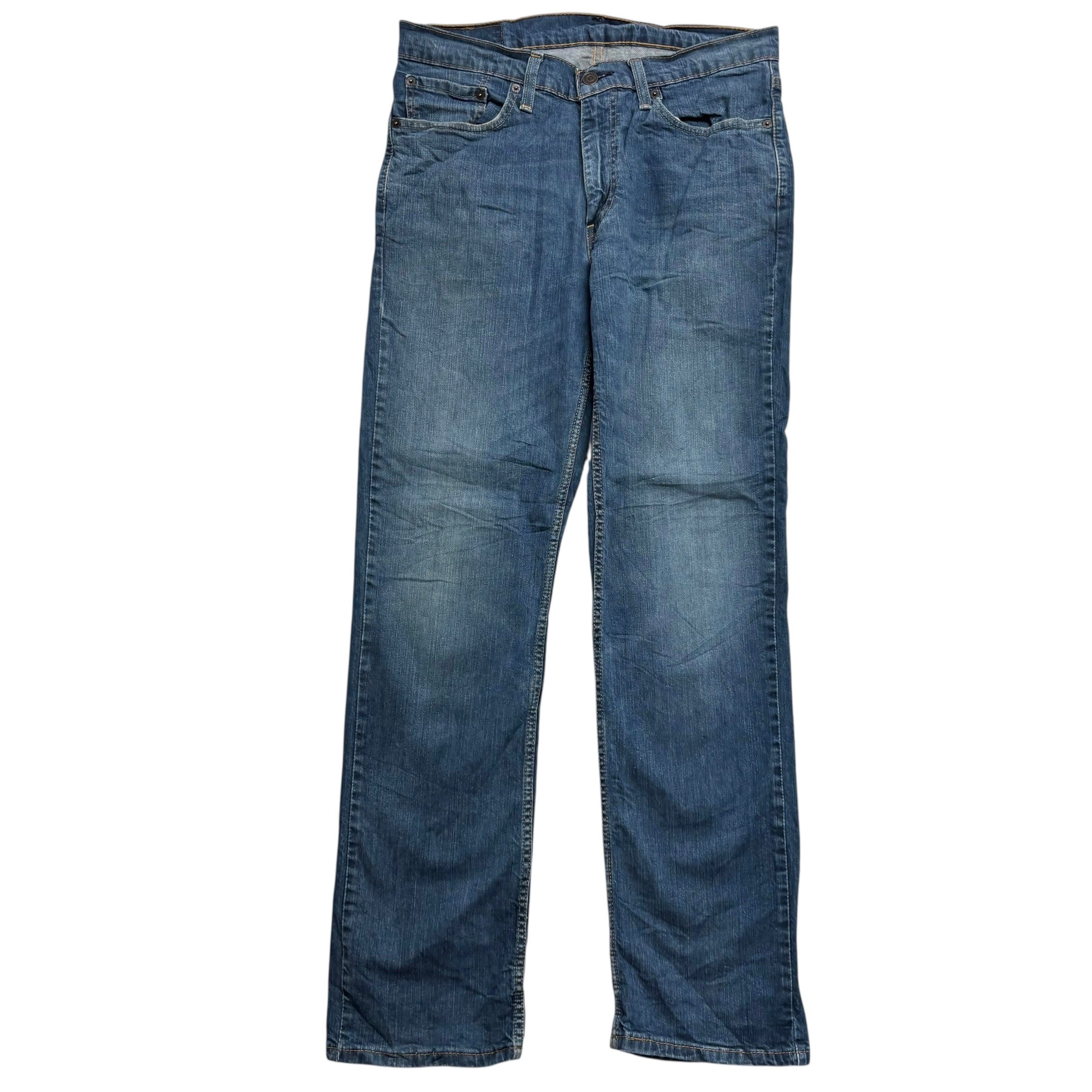 Levis 514 Jeans W33 L32 Mens Dark Blue Regular Straight Fit Stretch Denim (E)