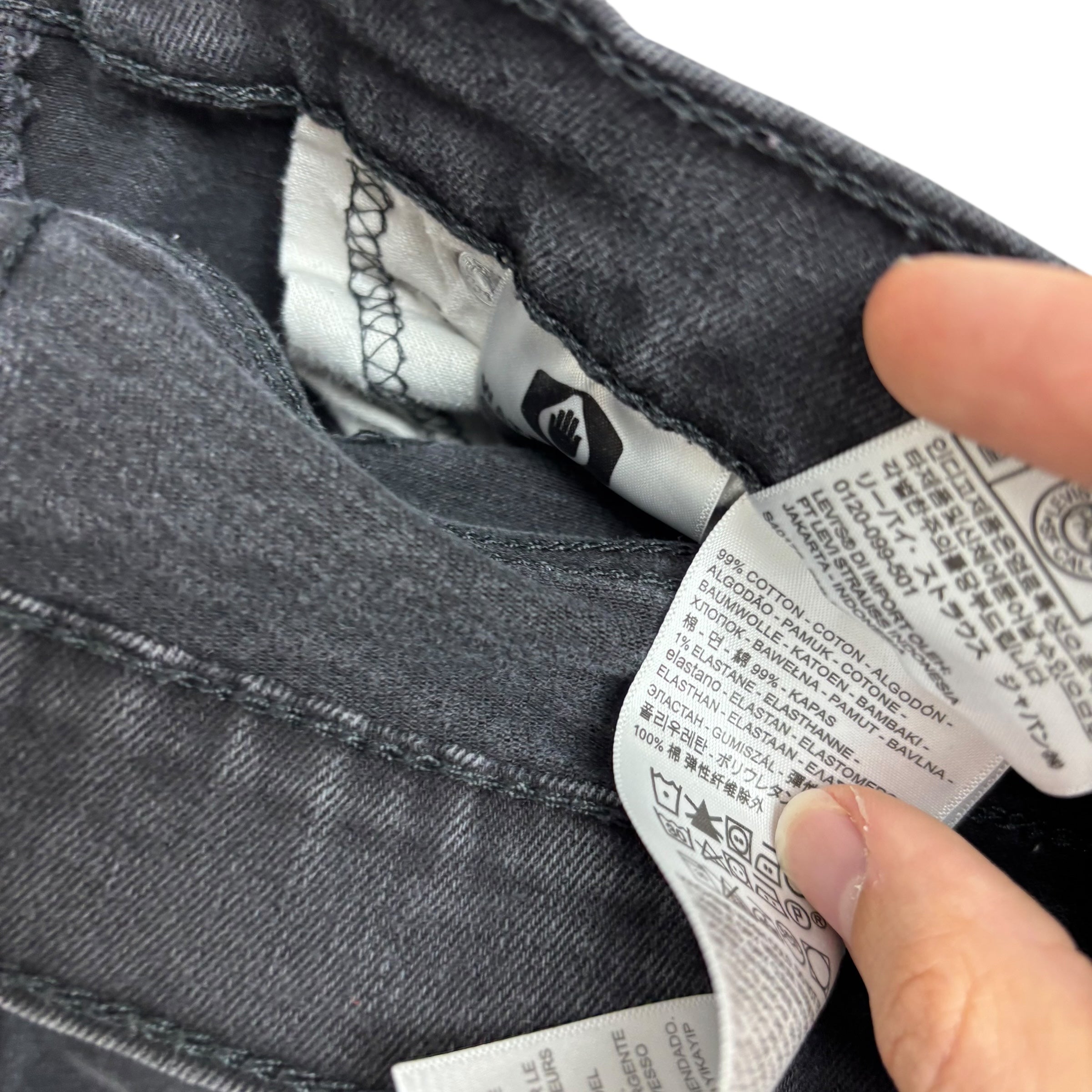 Levis 514 Jeans W32 L33 Mens Black Regular Straight Fit Stretch Denim (F)