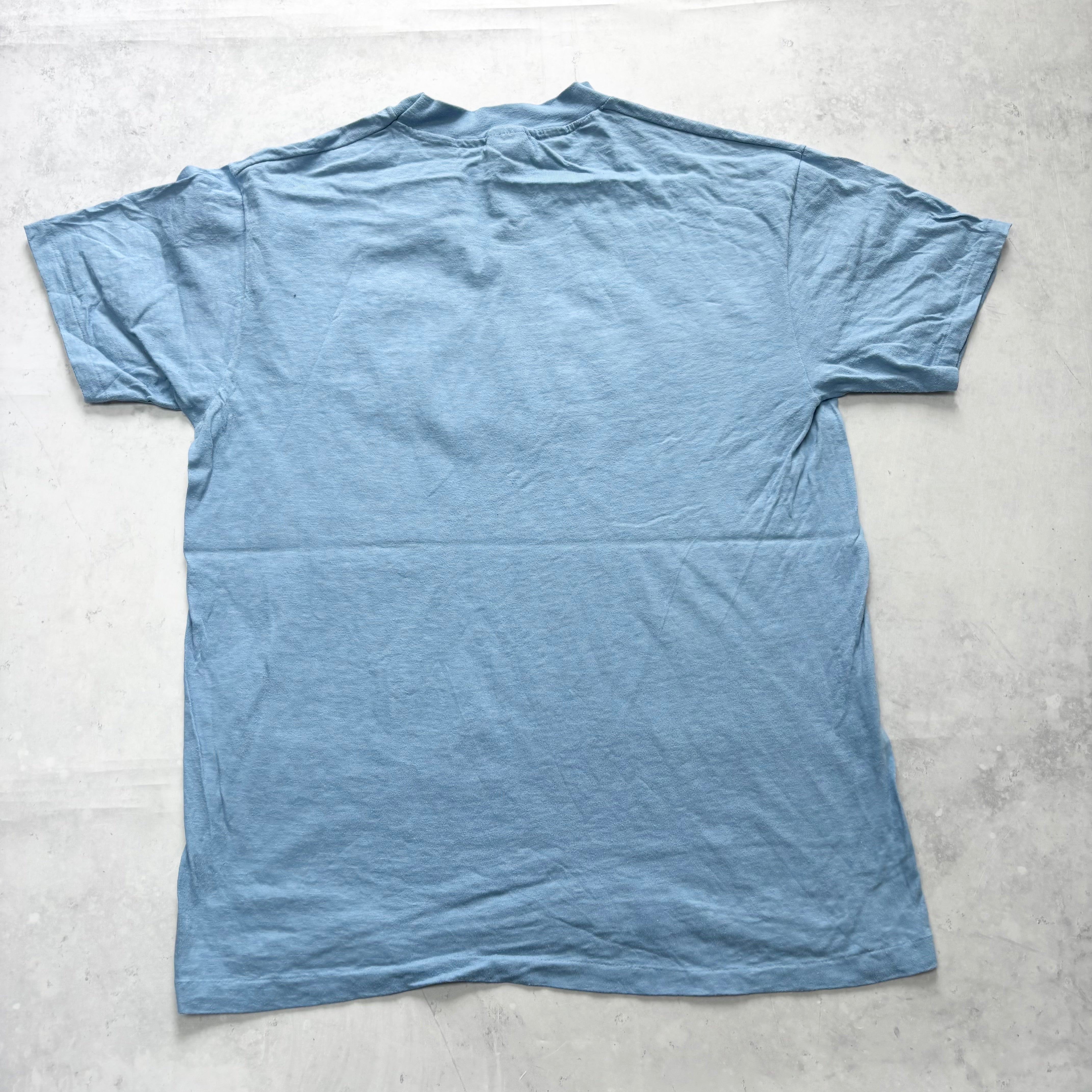 Vintage T Shirt Mens Large Blue Single Stitch Graphic Print 90s USA Beefy-T (E)