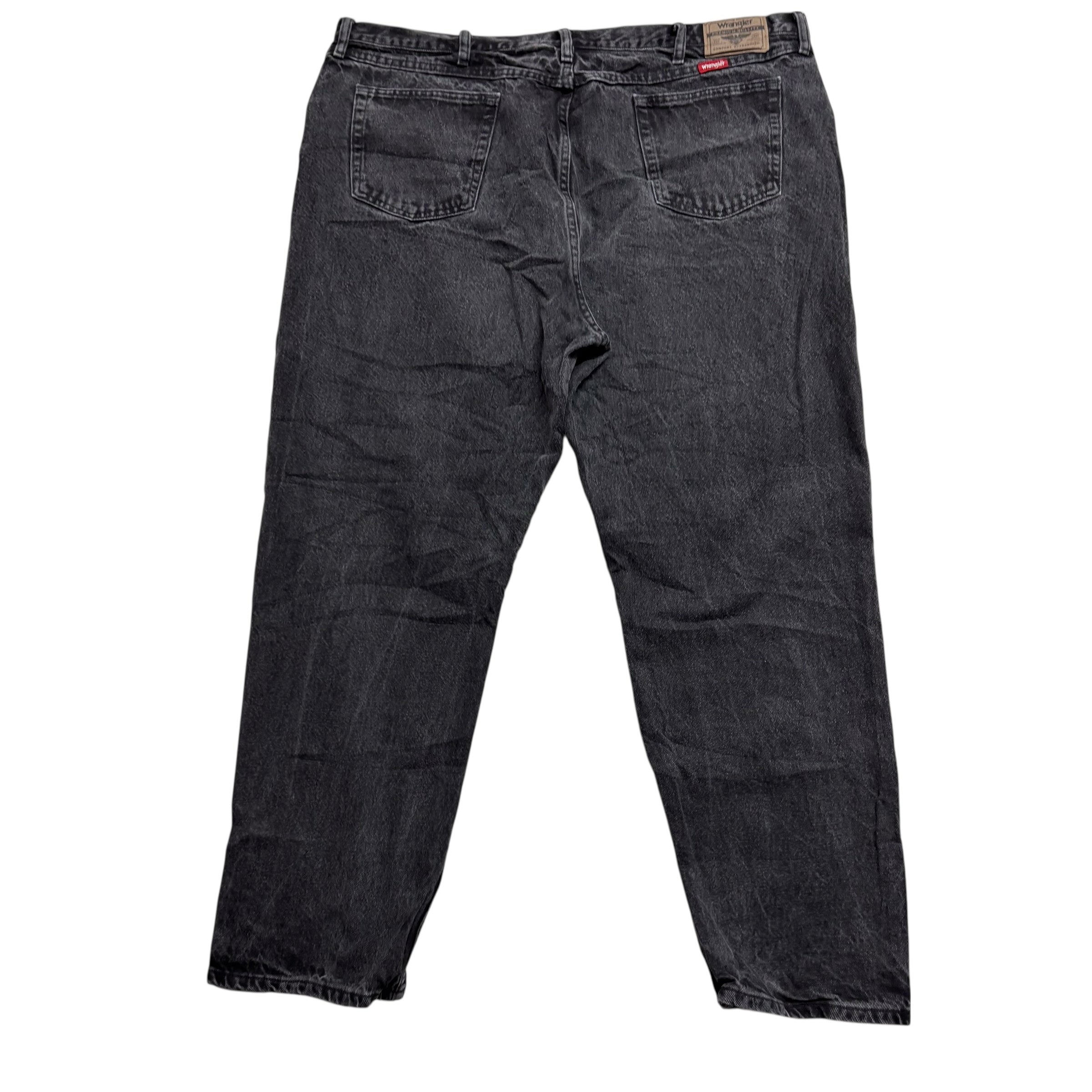 Wrangler Jeans W46 L32 Mens Black Relaxed Straight Fit Denim (E)