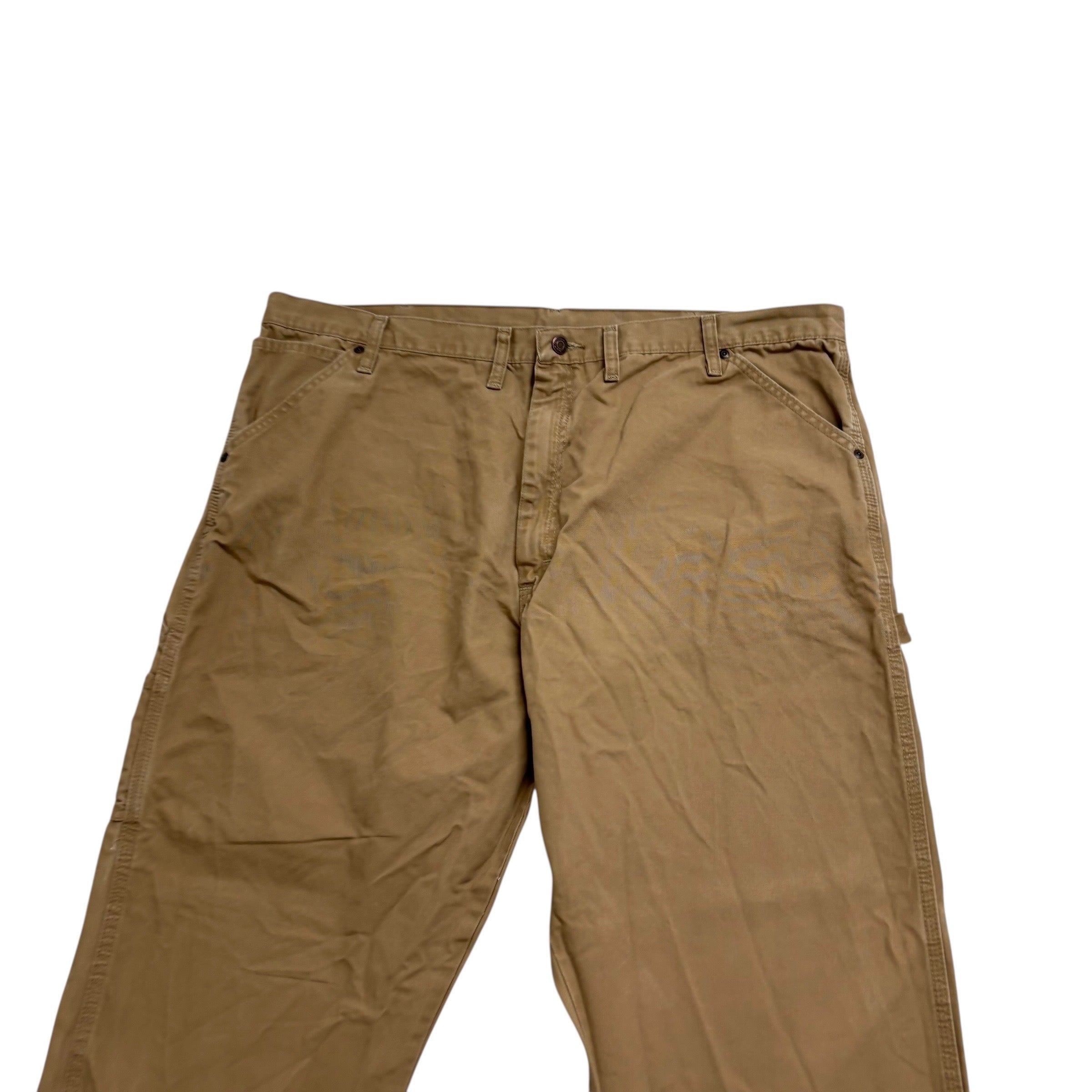 Wrangler Carpenter Pants W44 L30 Mens Tan Relaxed Straight Fit Trousers (E)