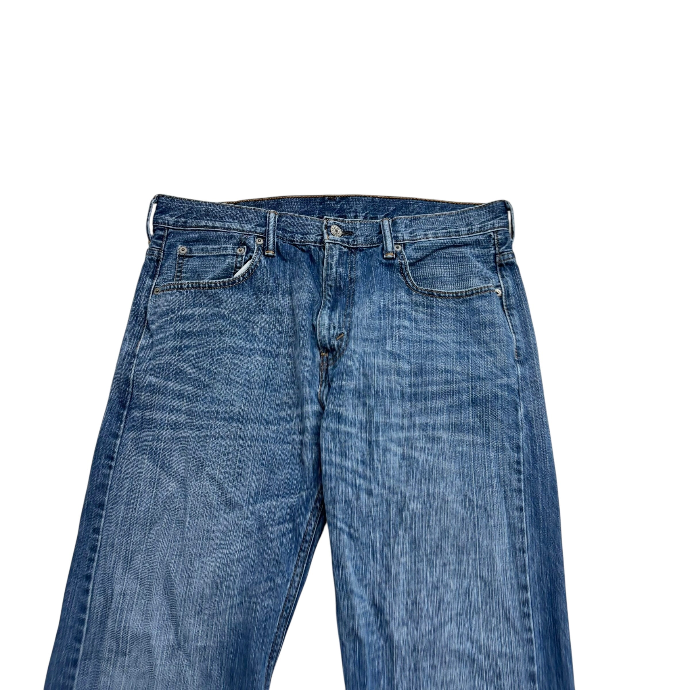 Levis 569 Jeans W34 L31 Mens Mid Blue Baggy Relaxed Straight Fit Denim (F)